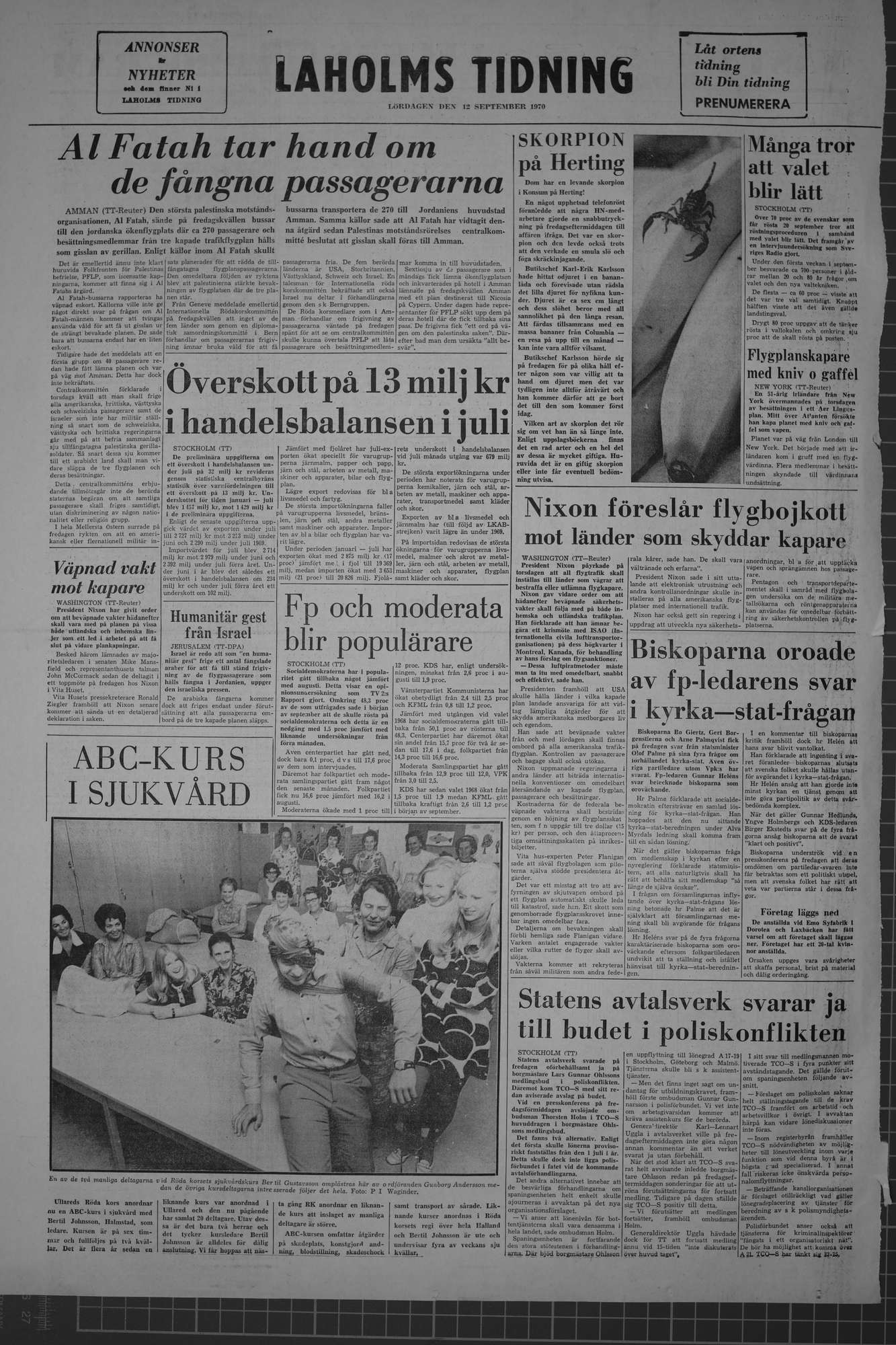 Laholms Tidning Lördag 12 september 1970, sida 8