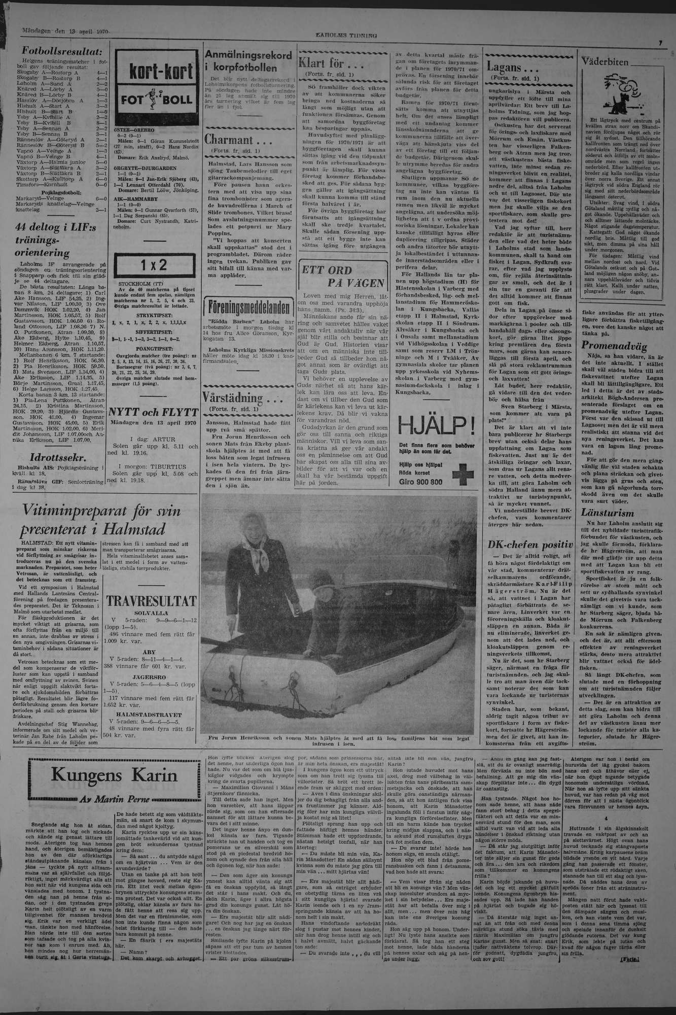Laholms Tidning Måndag 13 april 1970, sida 7