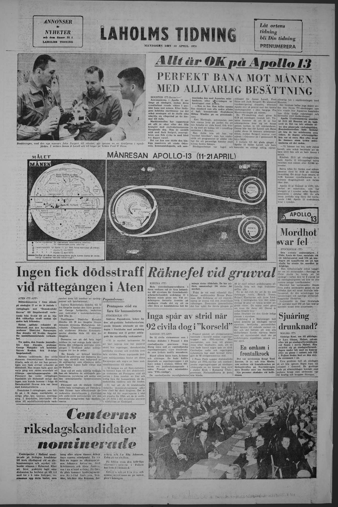 Laholms Tidning Måndag 13 april 1970, sida 8