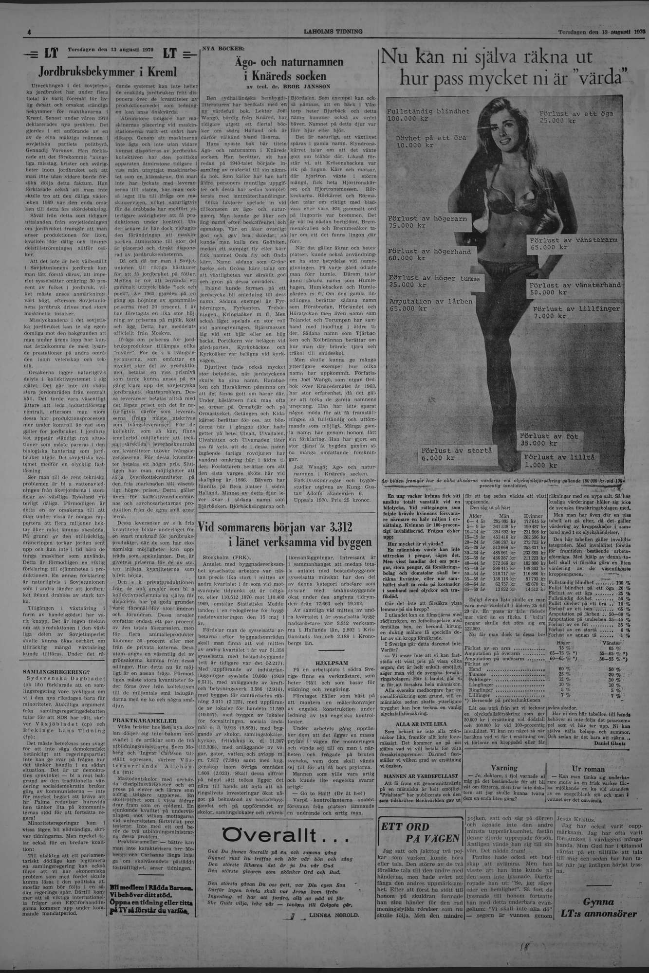 Laholms Tidning Torsdag 13 augusti 1970, sida 4