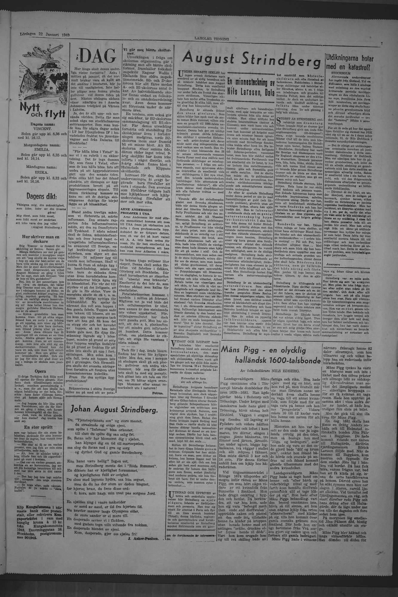 Laholms Tidning Lördag 22 januari 1949, sida 7