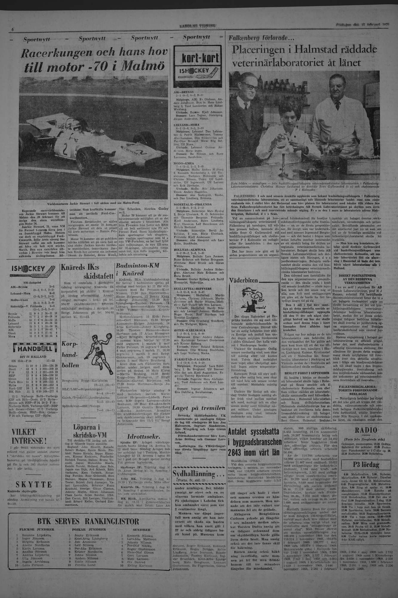 Laholms Tidning Fredag 13 februari 1970, sida 6