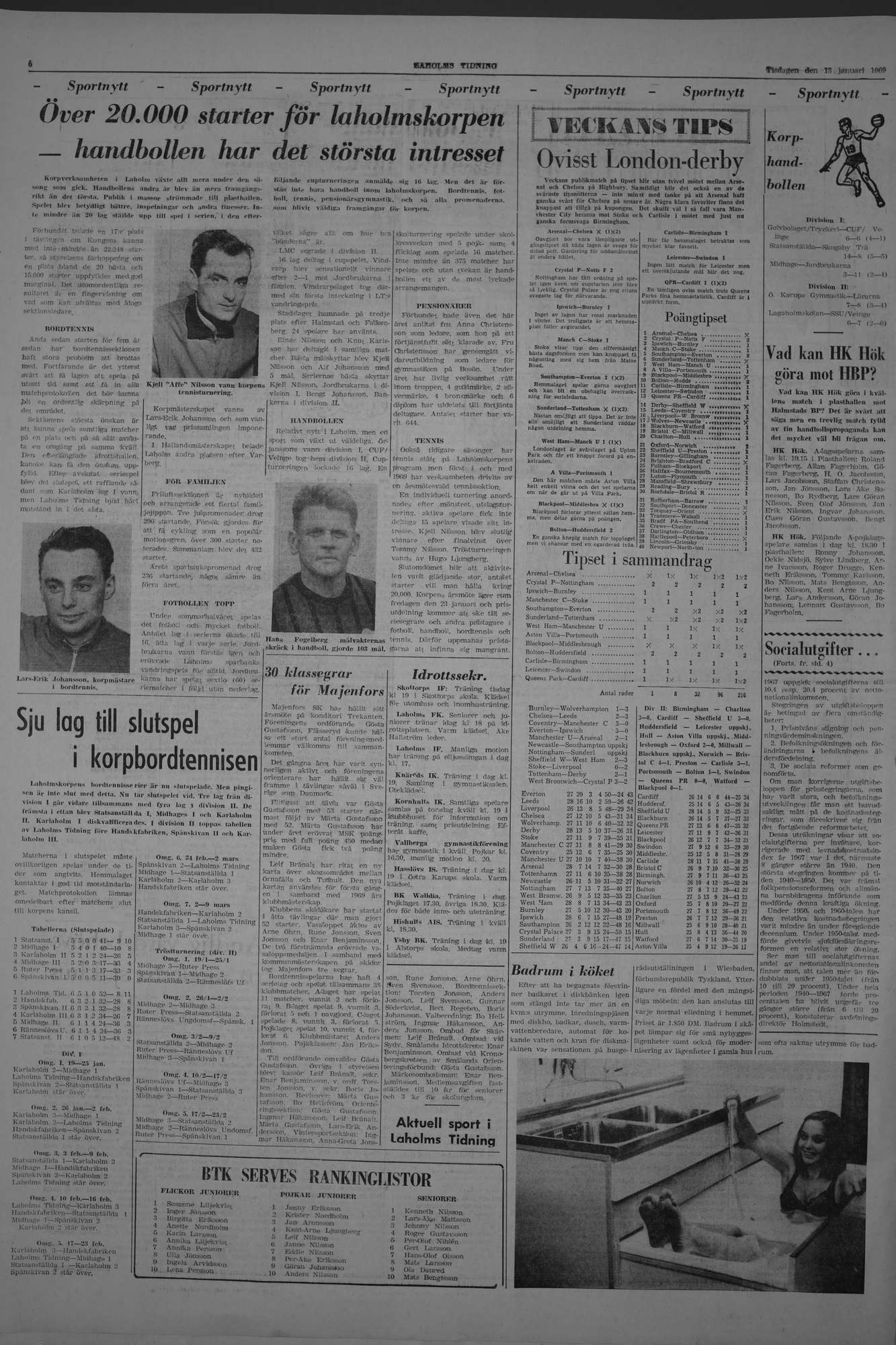 Laholms Tidning Tisdag 13 januari 1970, sida 6