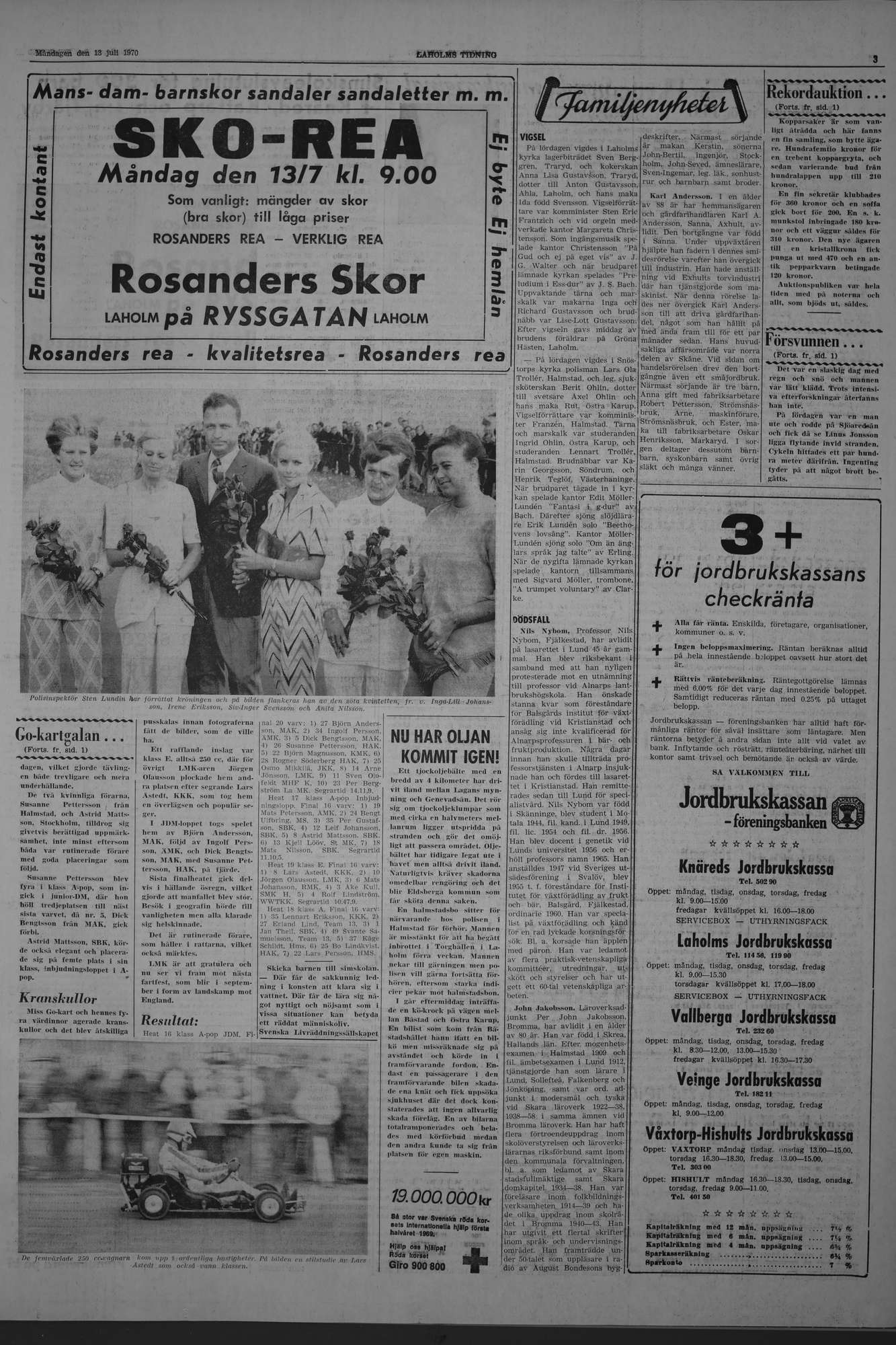 Laholms Tidning Måndag 13 juli 1970, sida 3