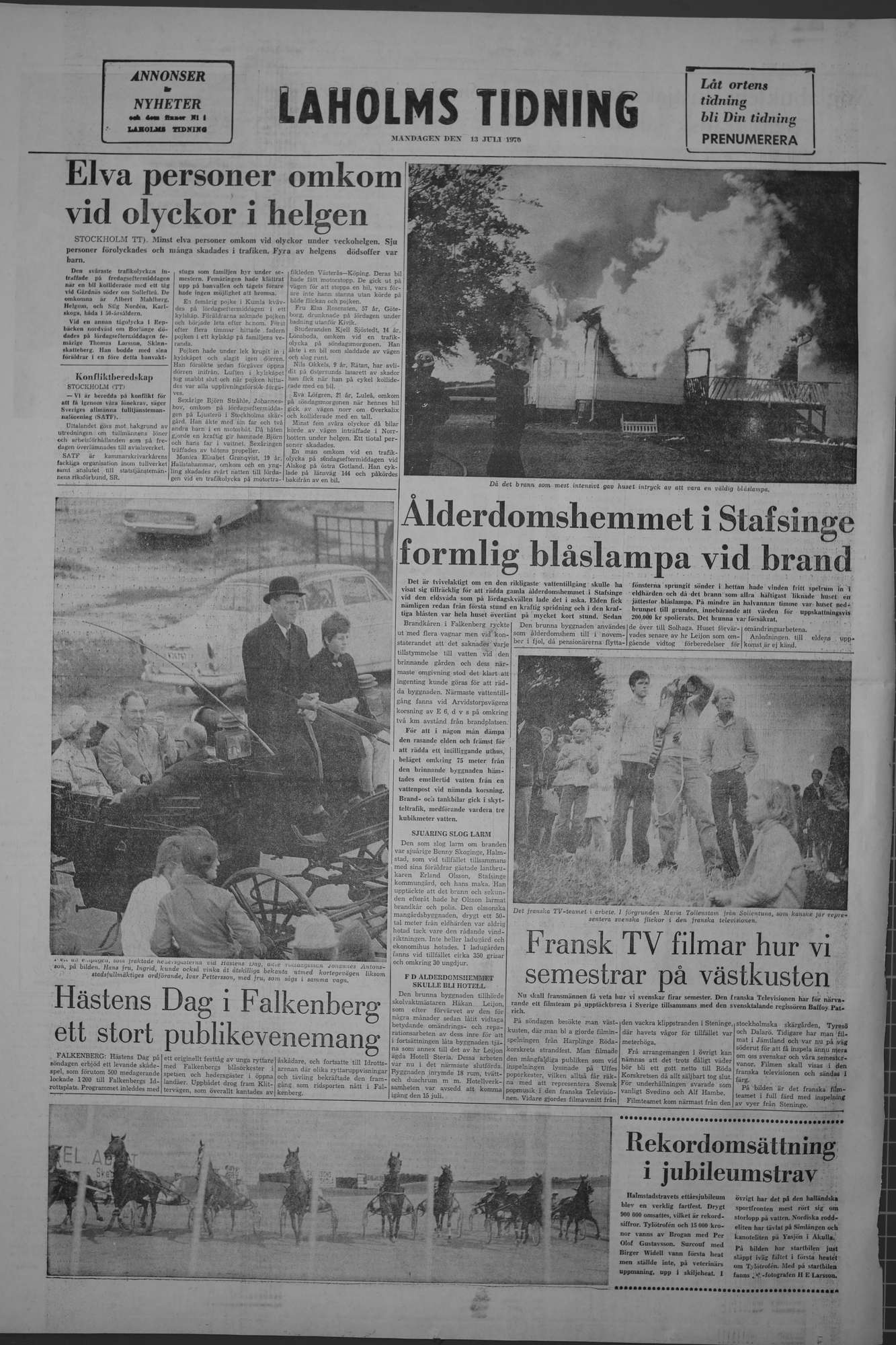 Laholms Tidning Måndag 13 juli 1970, sida 8