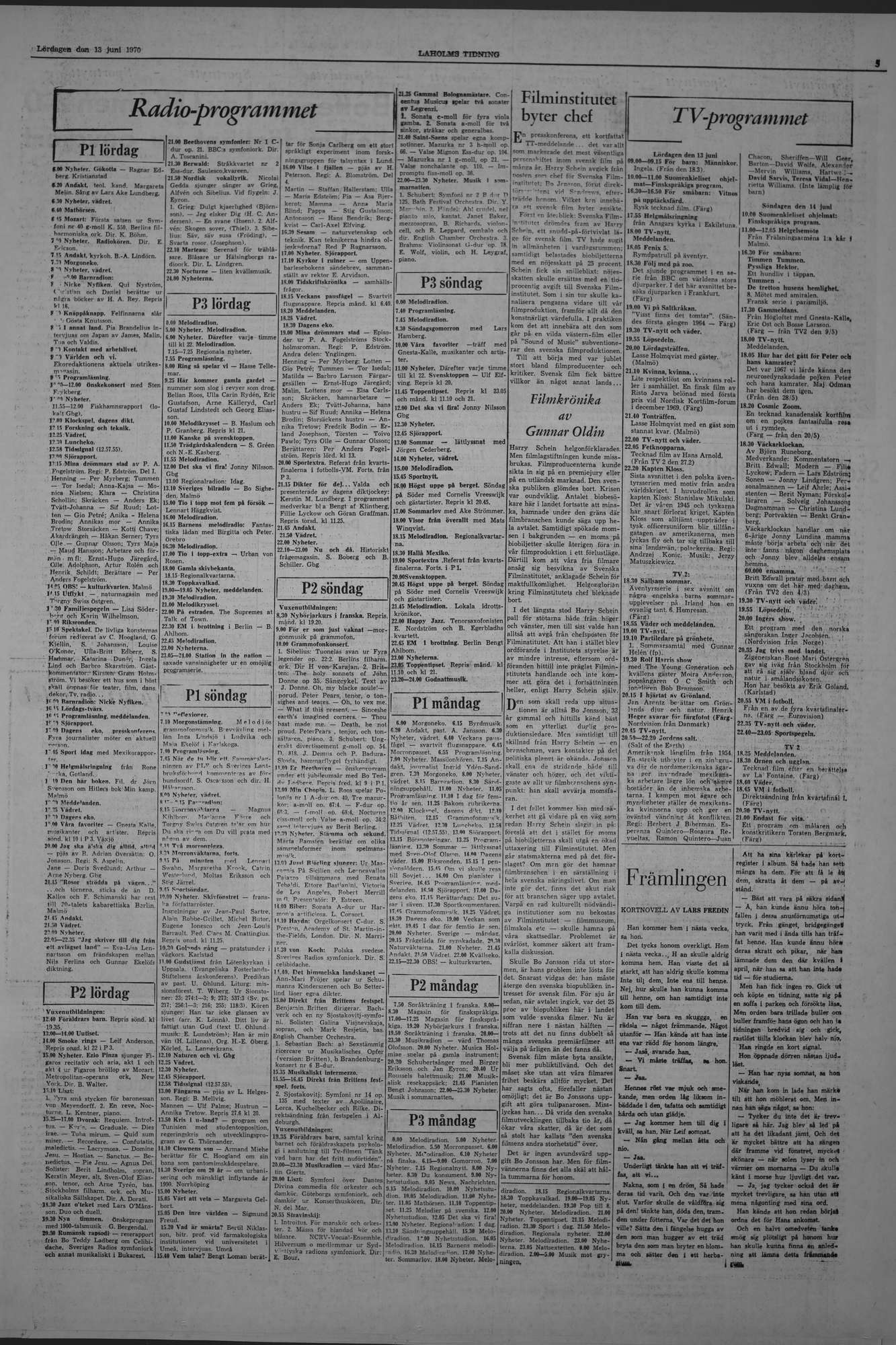 Laholms Tidning Lördag 13 juni 1970, sida 5