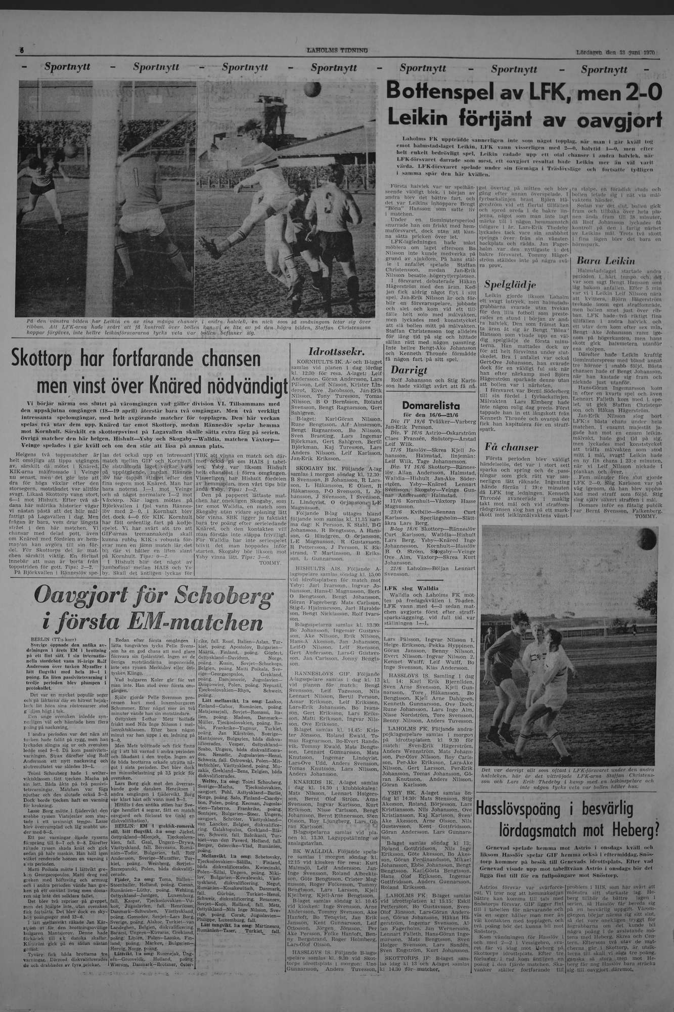 Laholms Tidning Lördag 13 juni 1970, sida 6