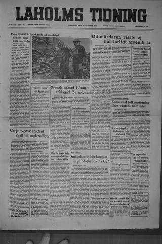 Förstasidan, Lördag 22 oktober 1949