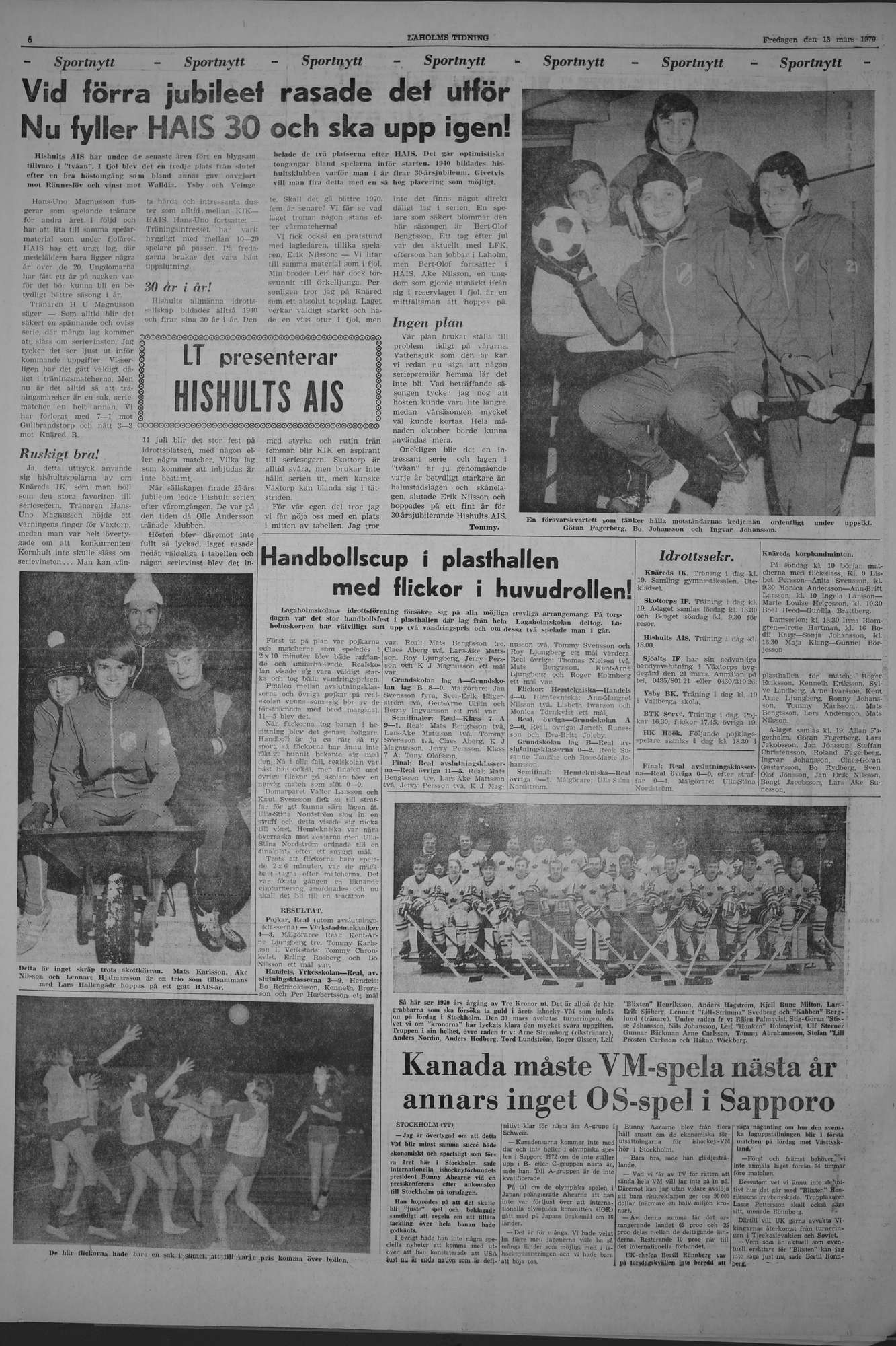 Laholms Tidning Fredag 13 mars 1970, sida 6
