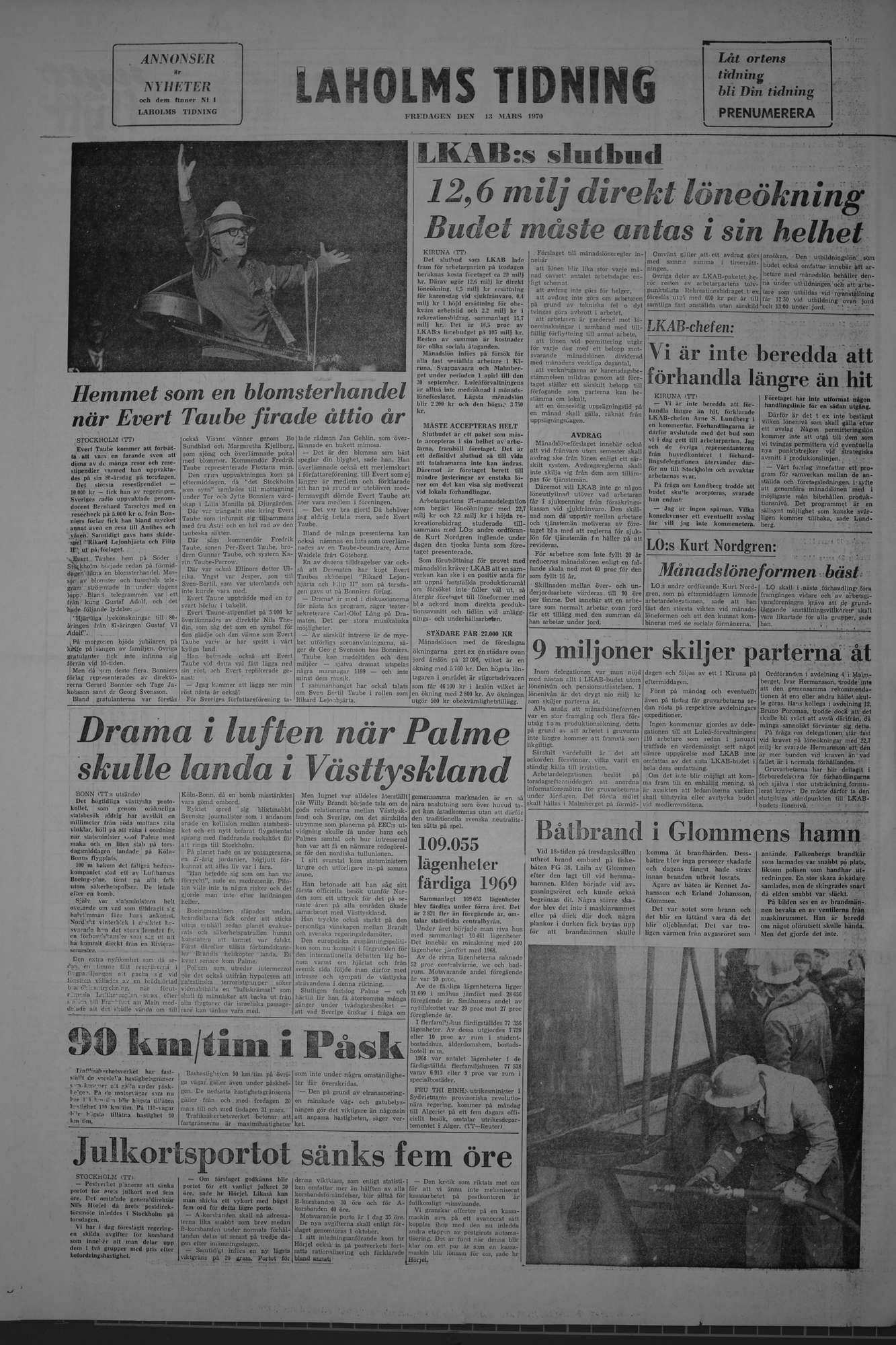 Laholms Tidning Fredag 13 mars 1970, sida 8