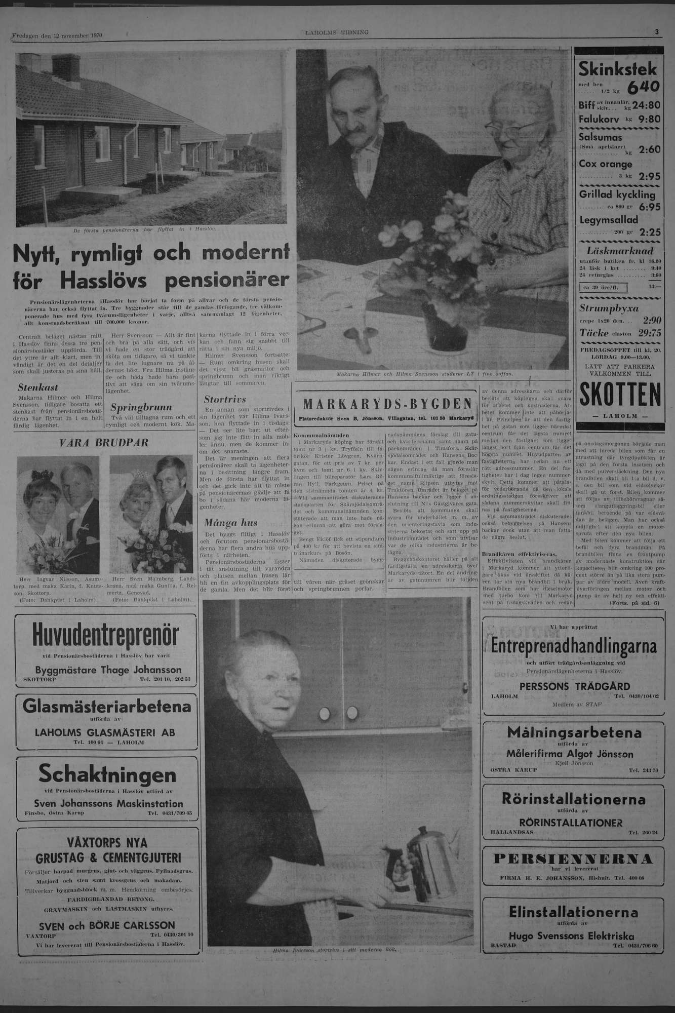 Laholms Tidning Fredag 13 november 1970, sida 3