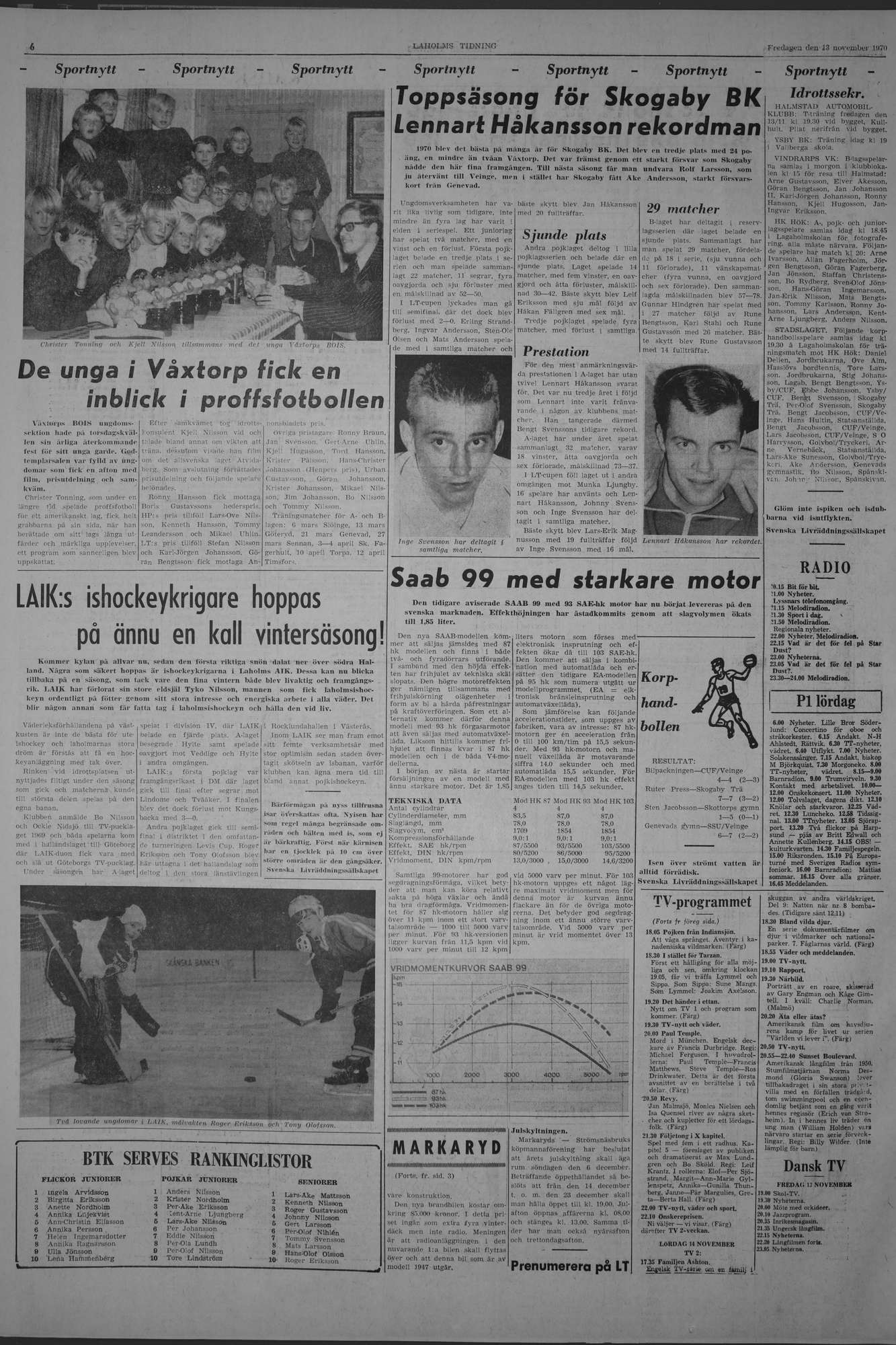 Laholms Tidning Fredag 13 november 1970, sida 6