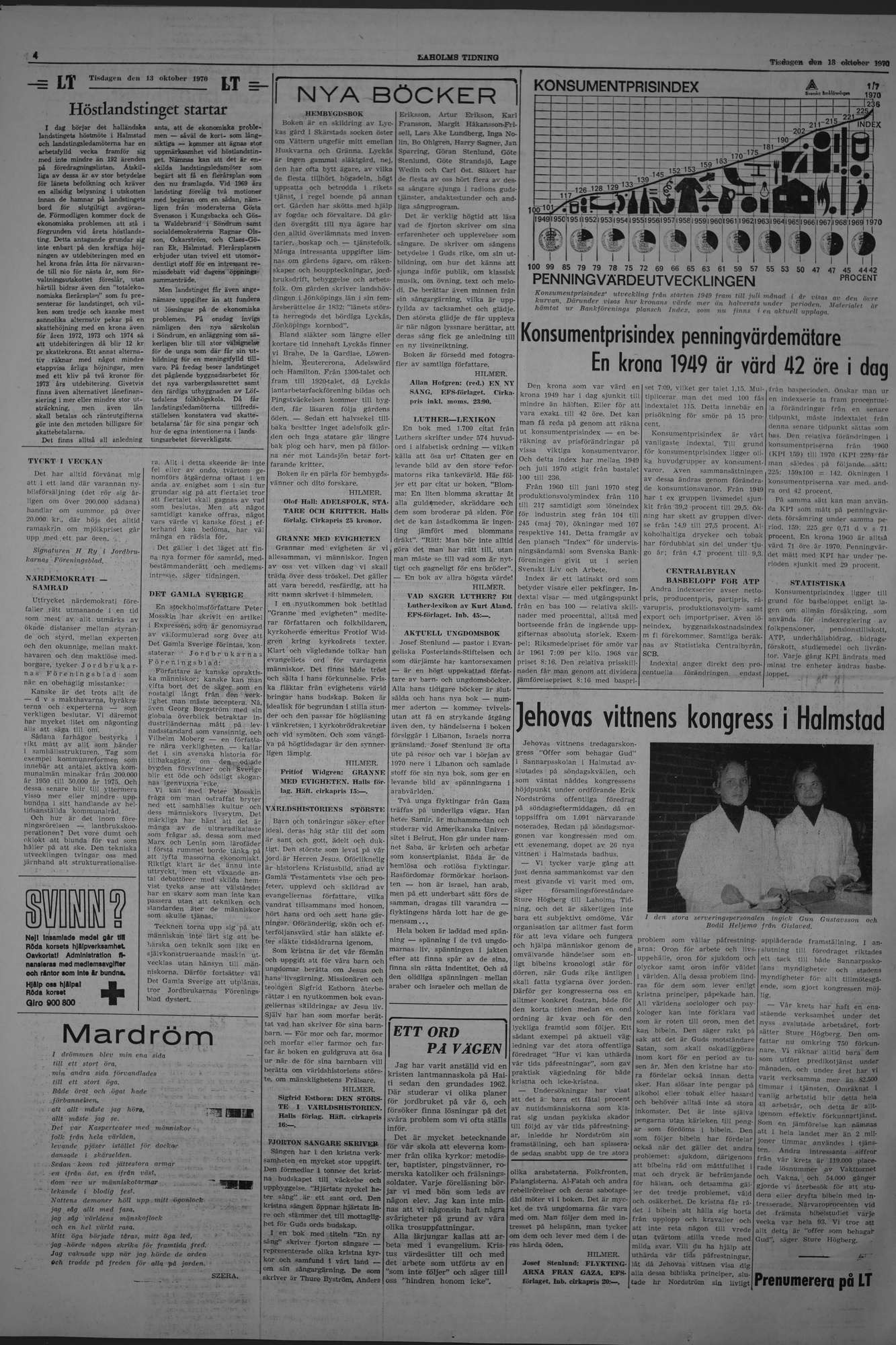 Laholms Tidning Tisdag 13 oktober 1970, sida 4