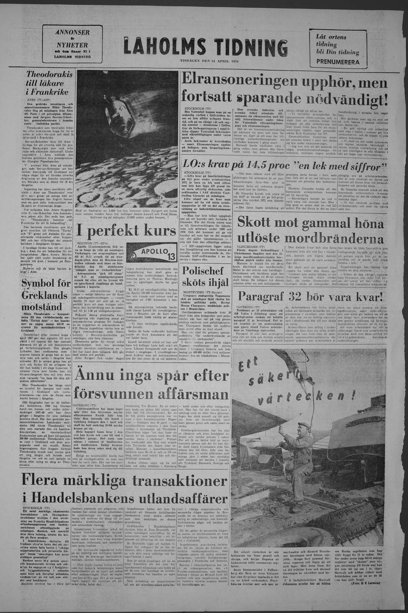 Laholms Tidning Tisdag 14 april 1970, sida 8