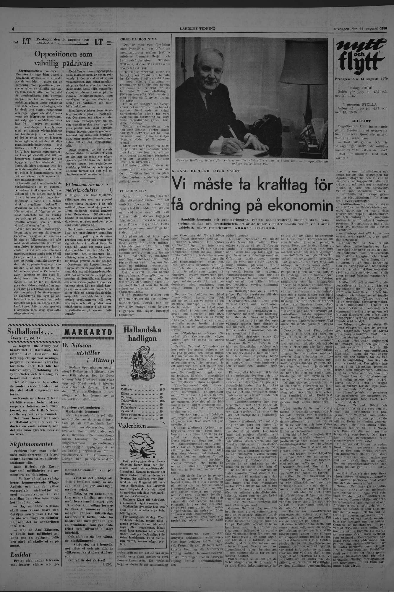 Laholms Tidning Fredag 14 augusti 1970, sida 4