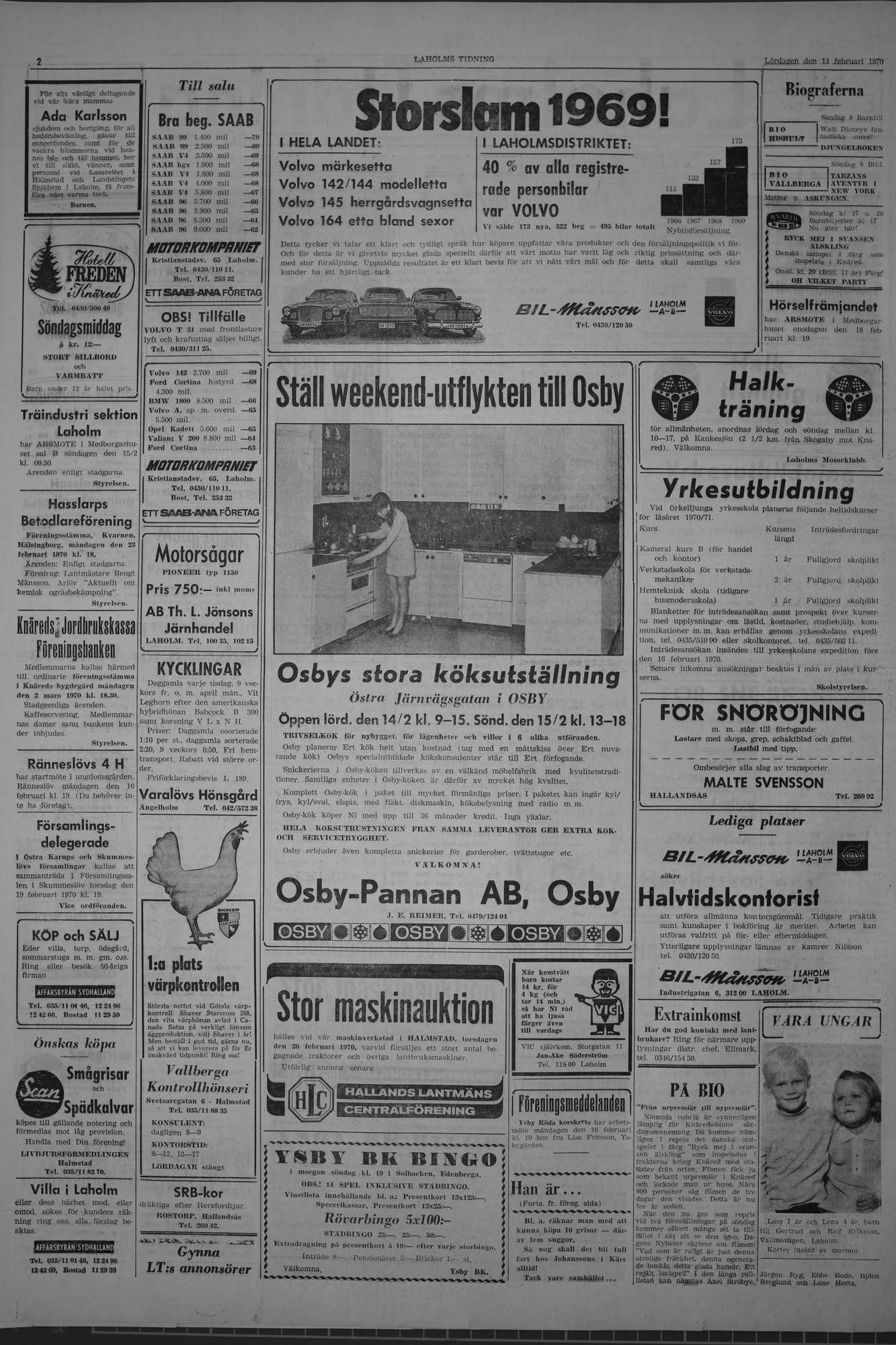 Laholms Tidning Lördag 14 februari 1970, sida 2