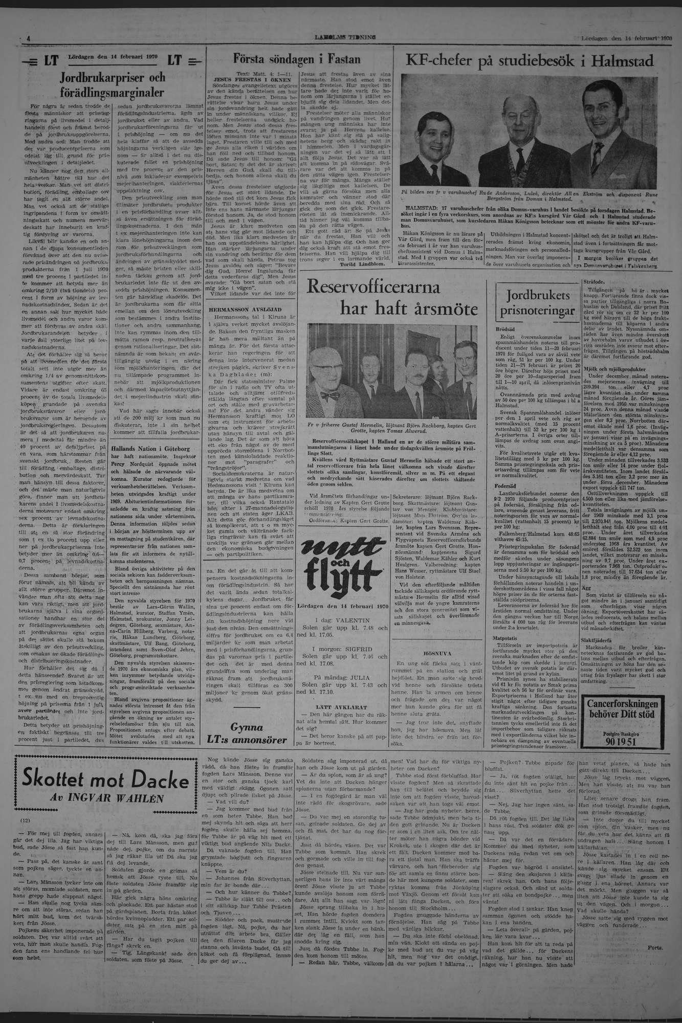 Laholms Tidning Lördag 14 februari 1970, sida 4