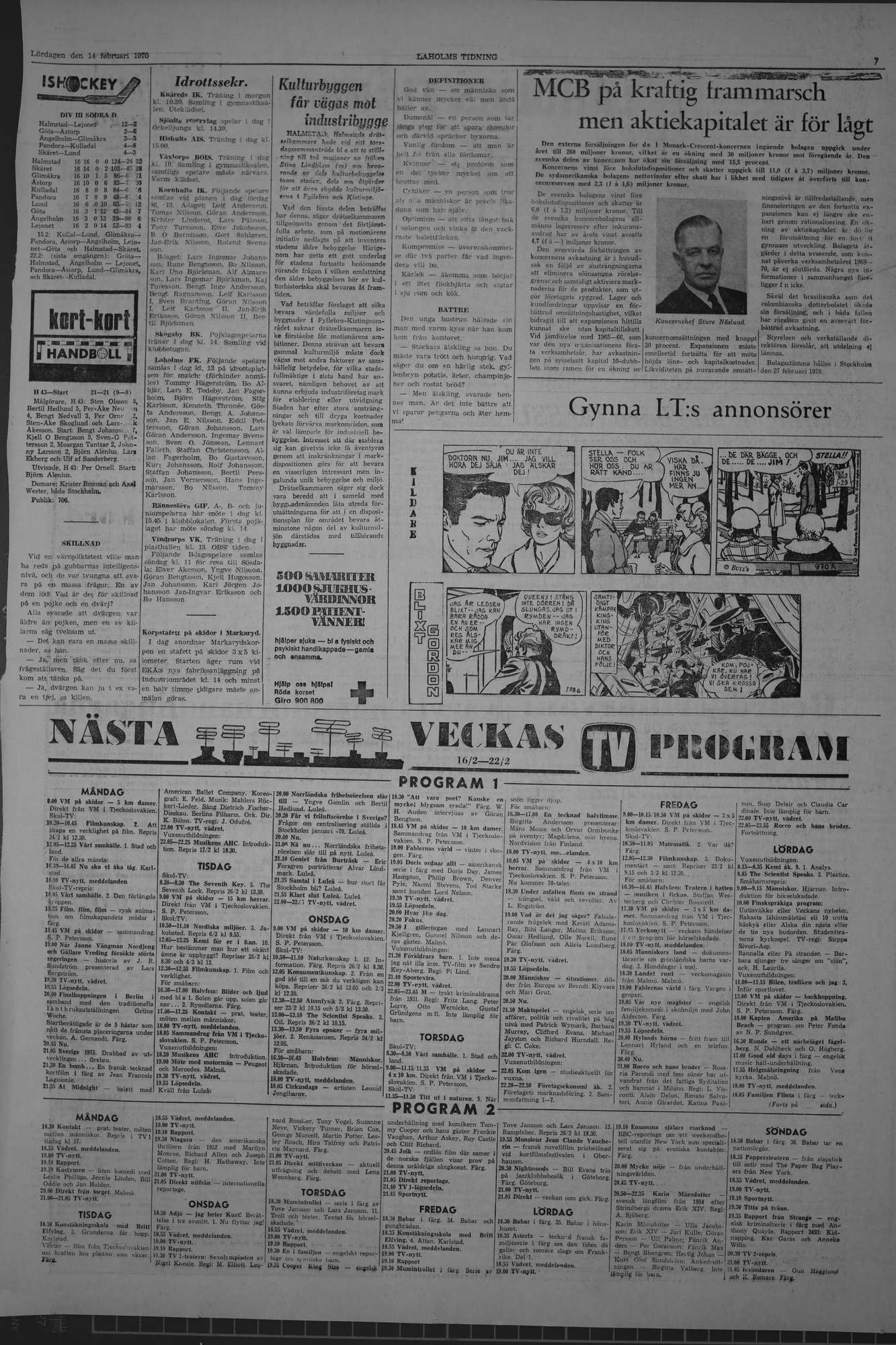 Laholms Tidning Lördag 14 februari 1970, sida 7