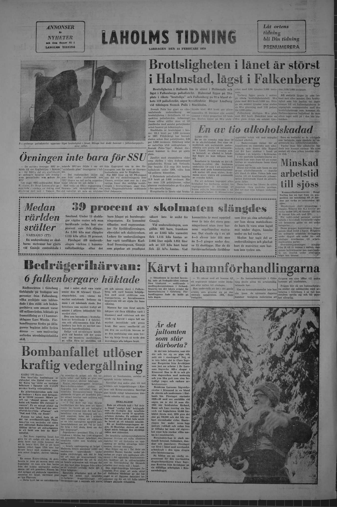 Laholms Tidning Lördag 14 februari 1970, sida 8