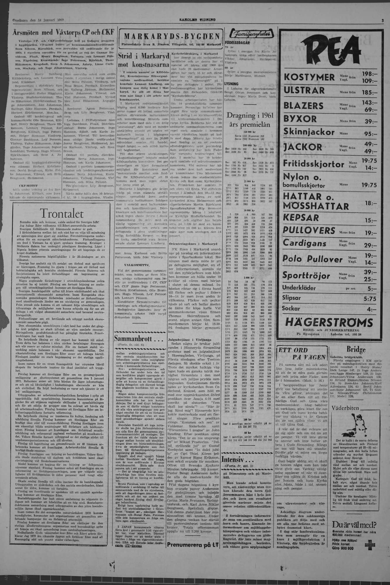 Laholms Tidning Onsdag 14 januari 1970, sida 3