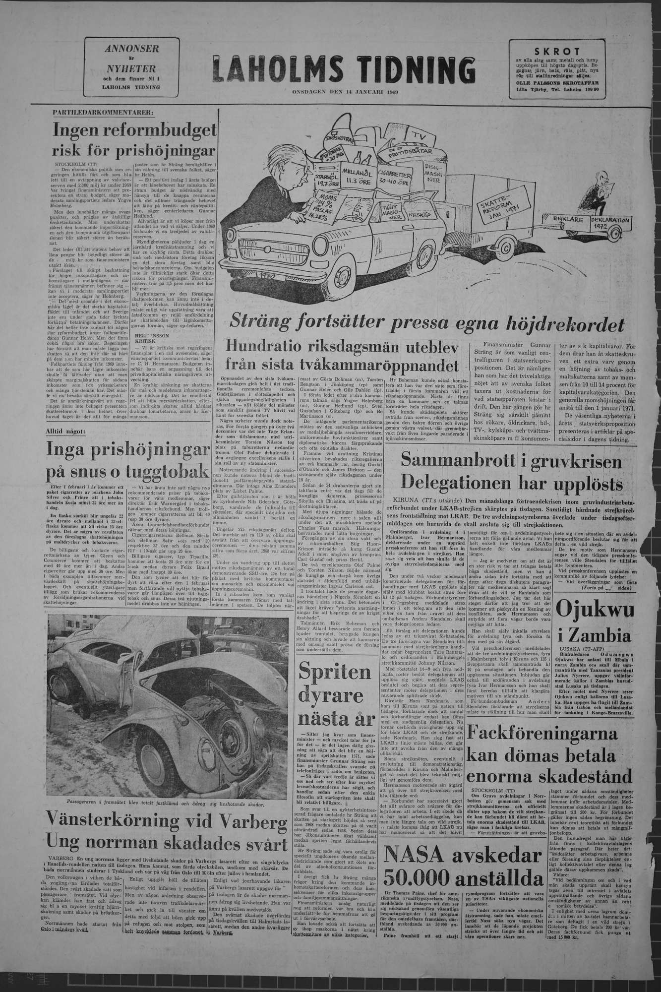 Laholms Tidning Onsdag 14 januari 1970, sida 8