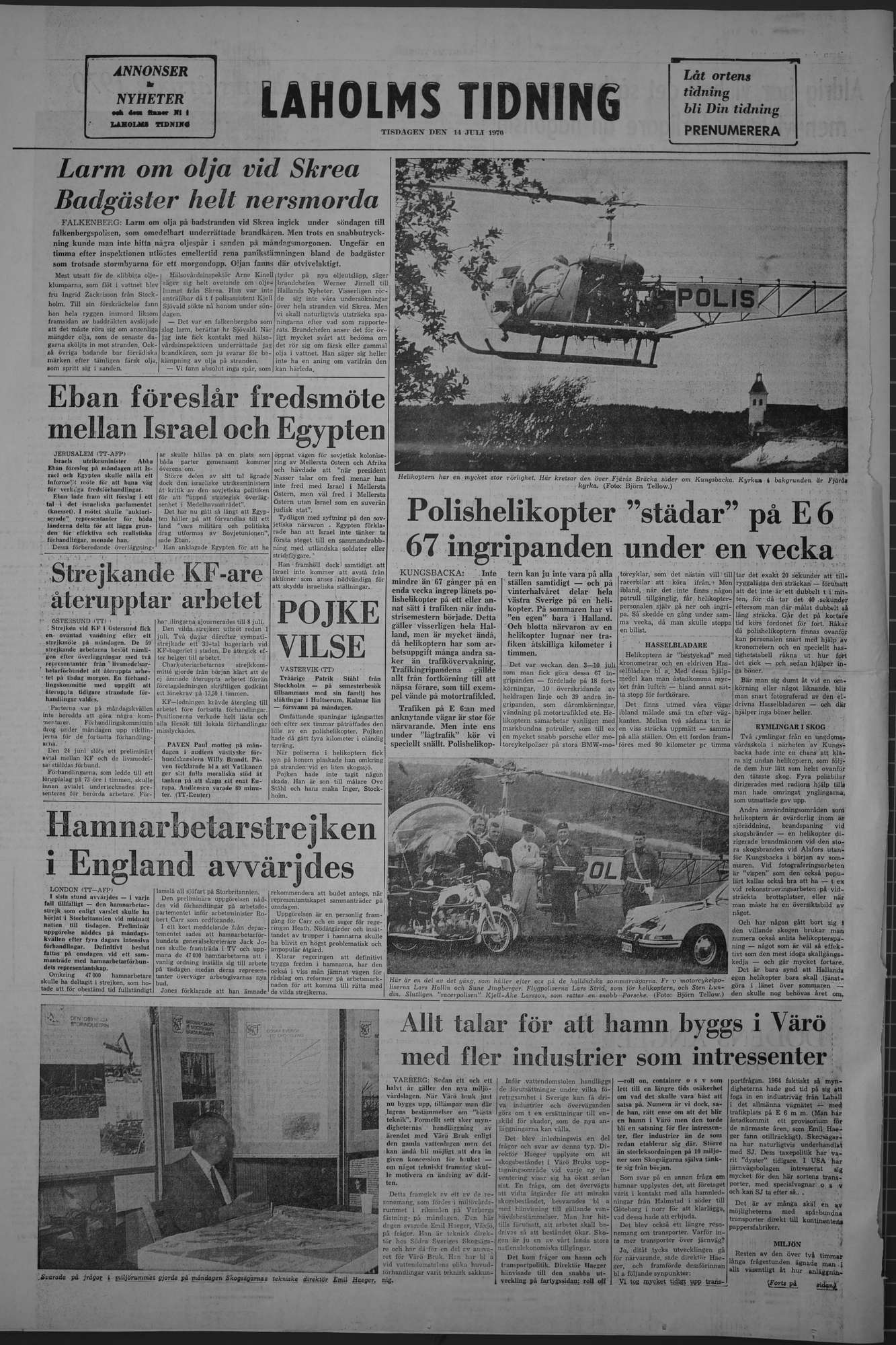 Laholms Tidning Tisdag 14 juli 1970, sida 8