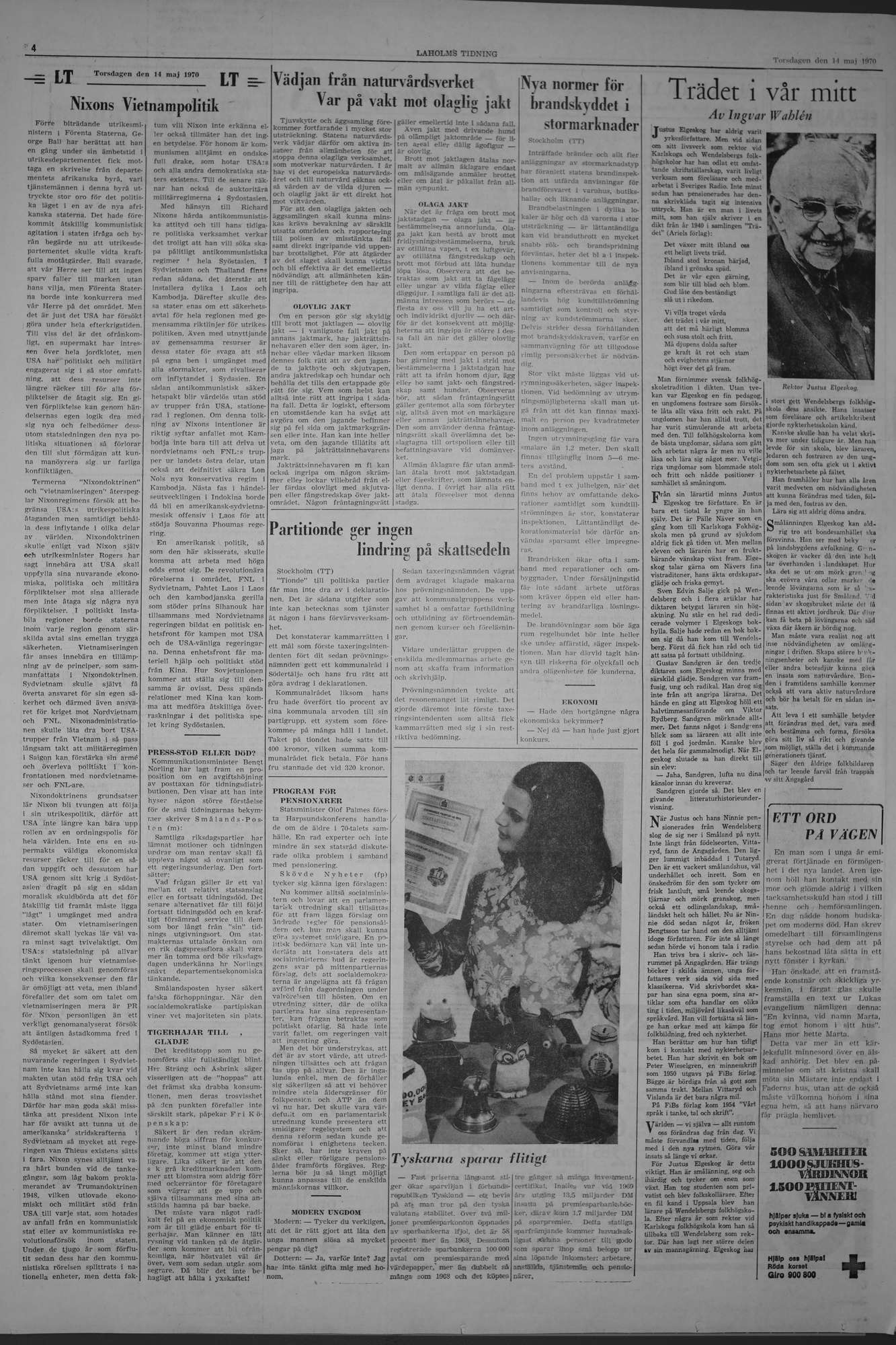 Laholms Tidning Torsdag 14 maj 1970, sida 4