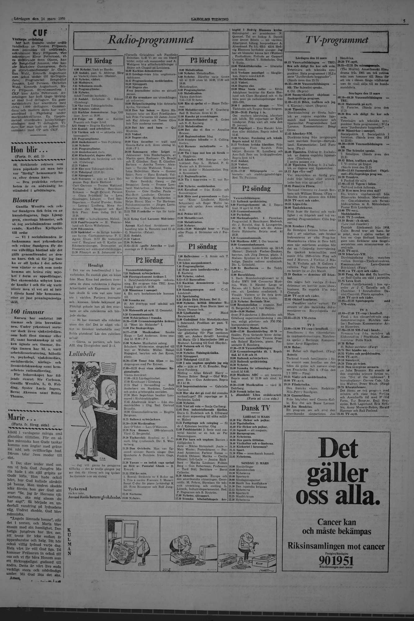 Laholms Tidning Lördag 14 mars 1970, sida 5