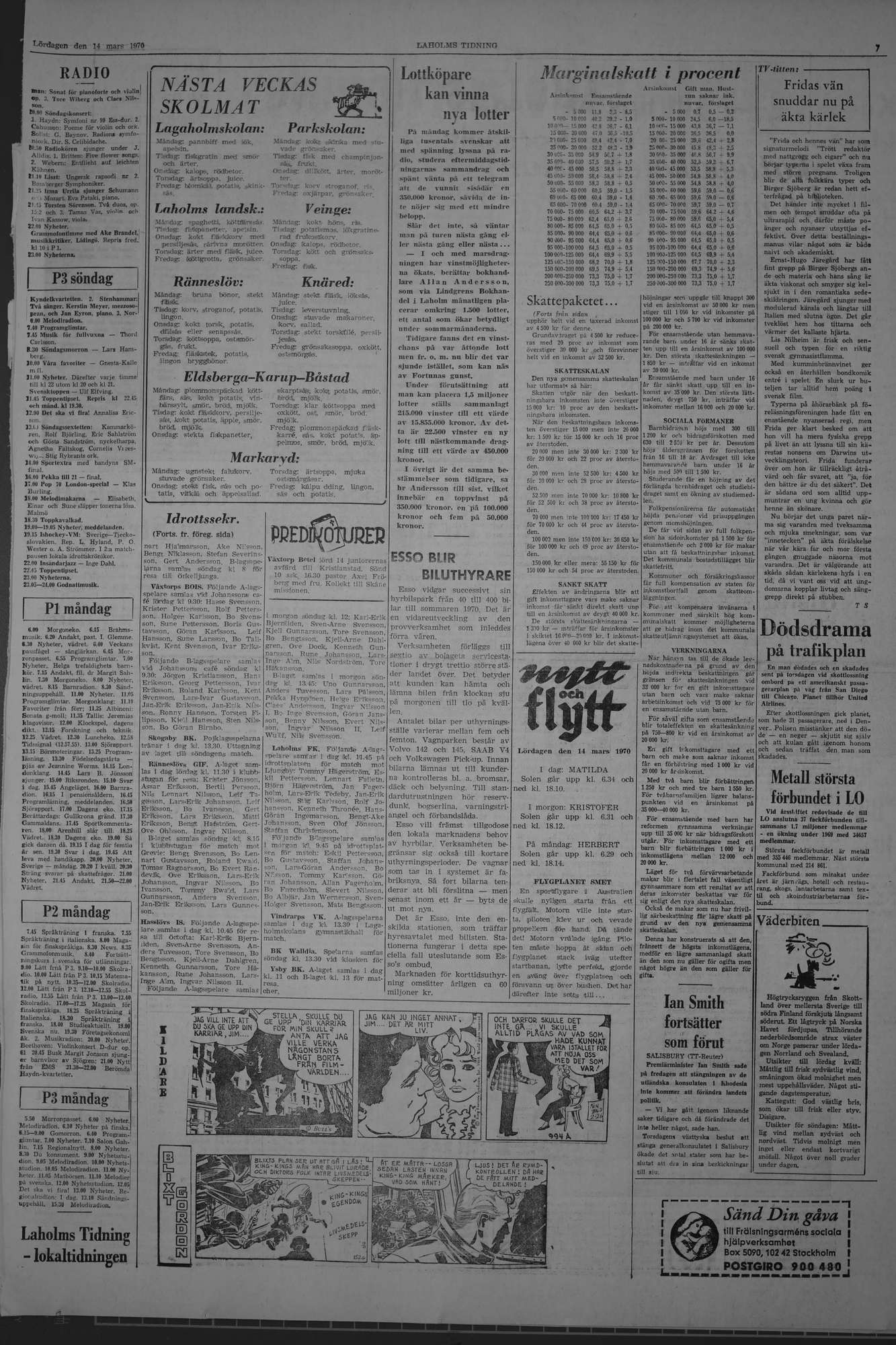 Laholms Tidning Lördag 14 mars 1970, sida 7