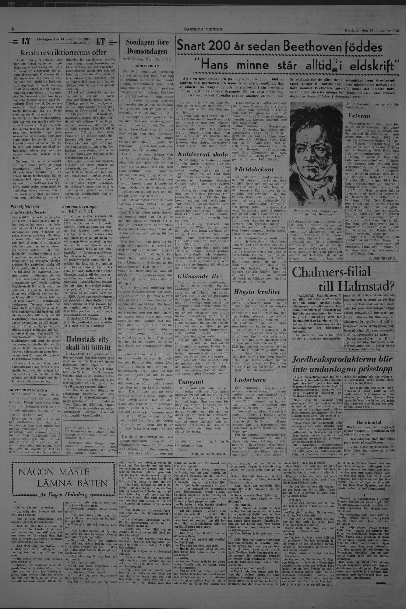 Laholms Tidning Lördag 14 november 1970, sida 4