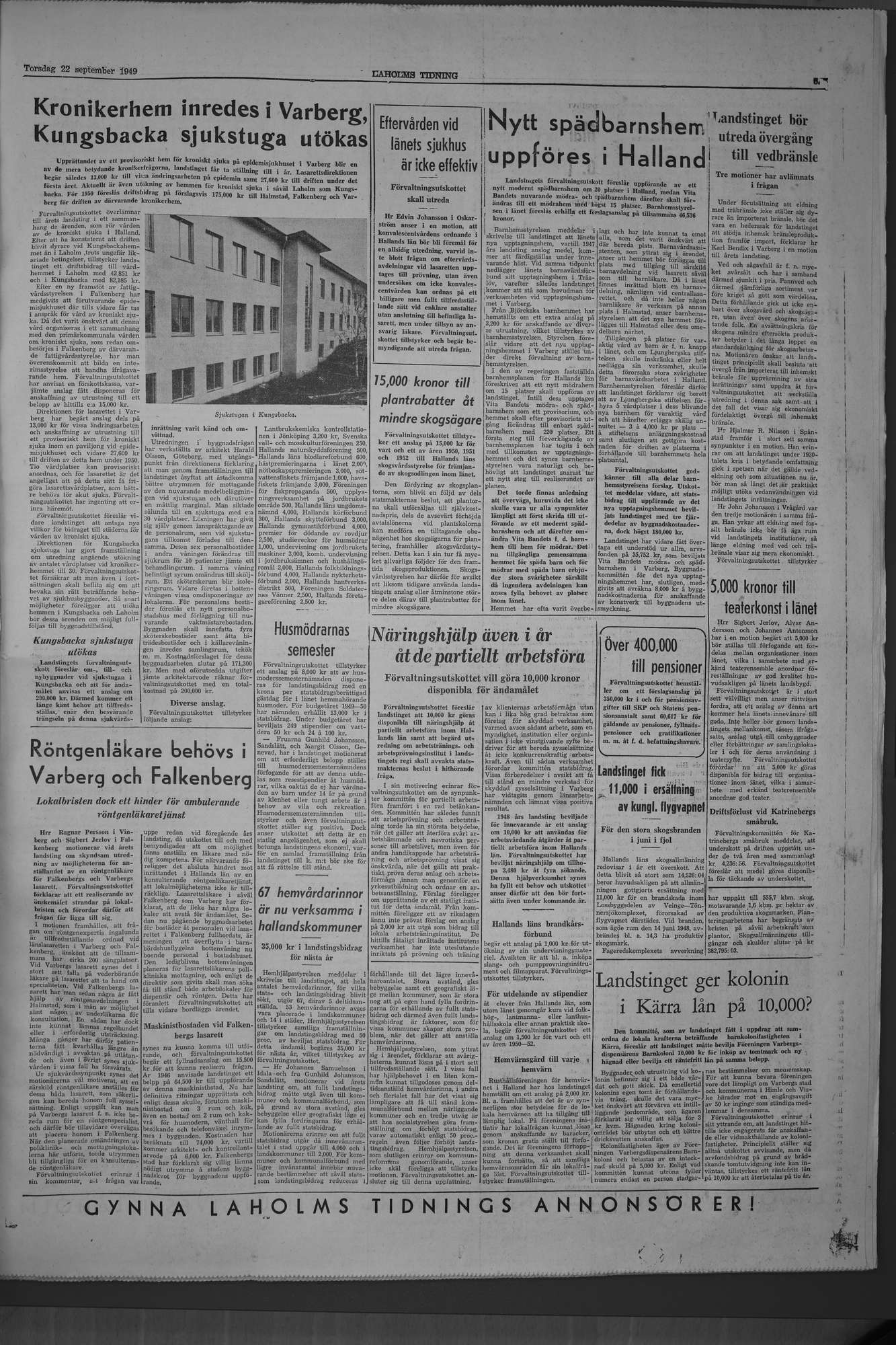 Laholms Tidning Torsdag 22 september 1949, sida 5