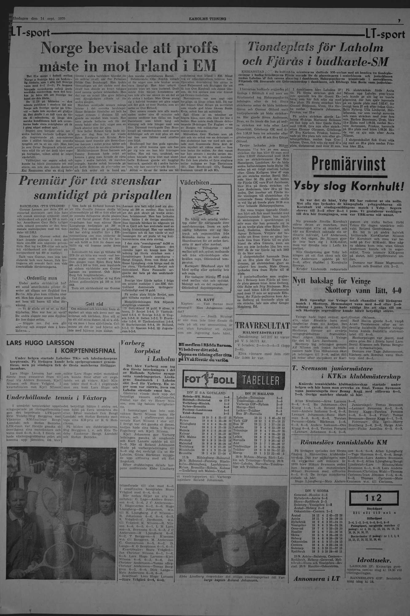 Laholms Tidning Måndag 14 september 1970, sida 7