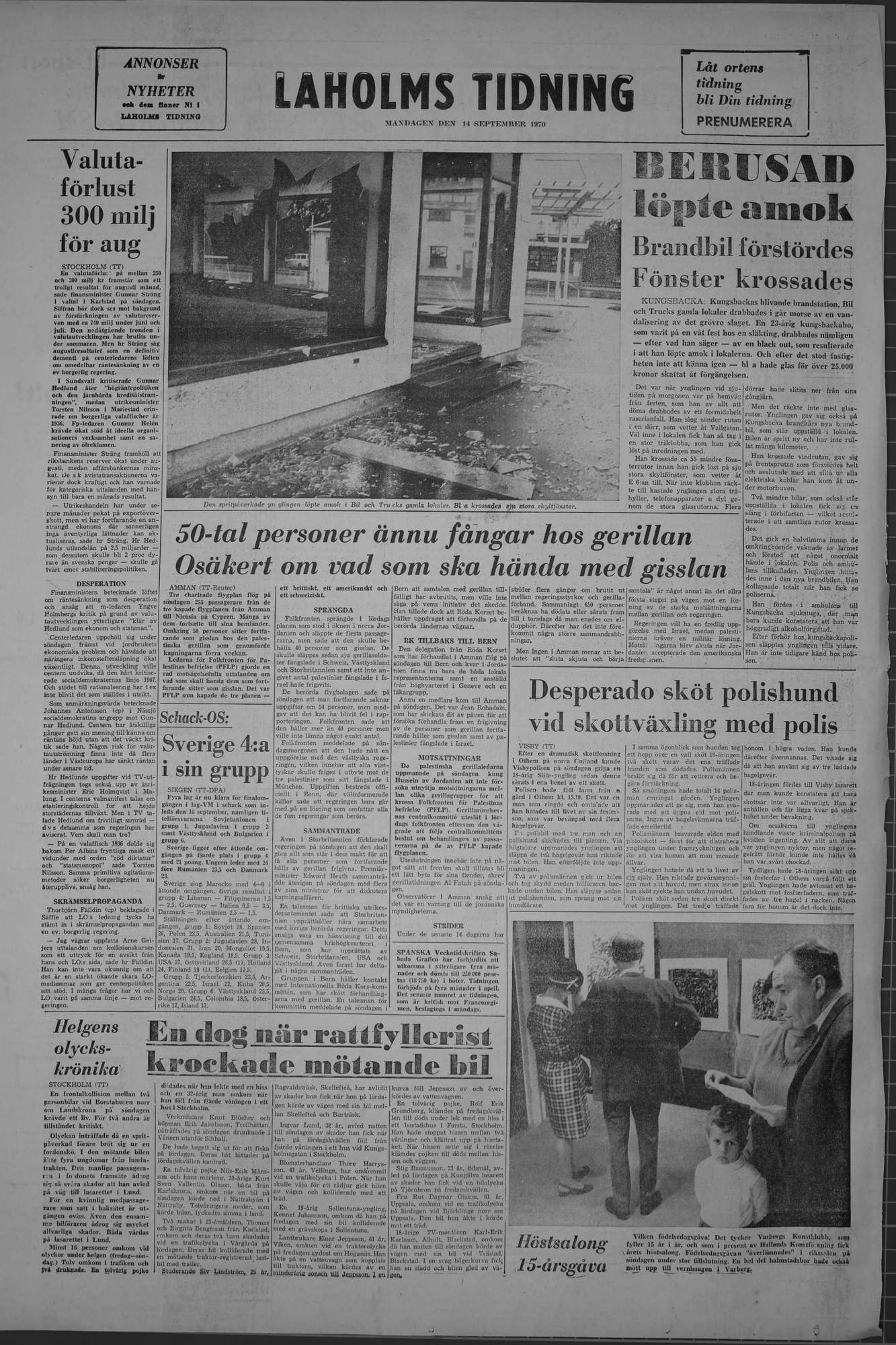 Laholms Tidning Måndag 14 september 1970, sida 8