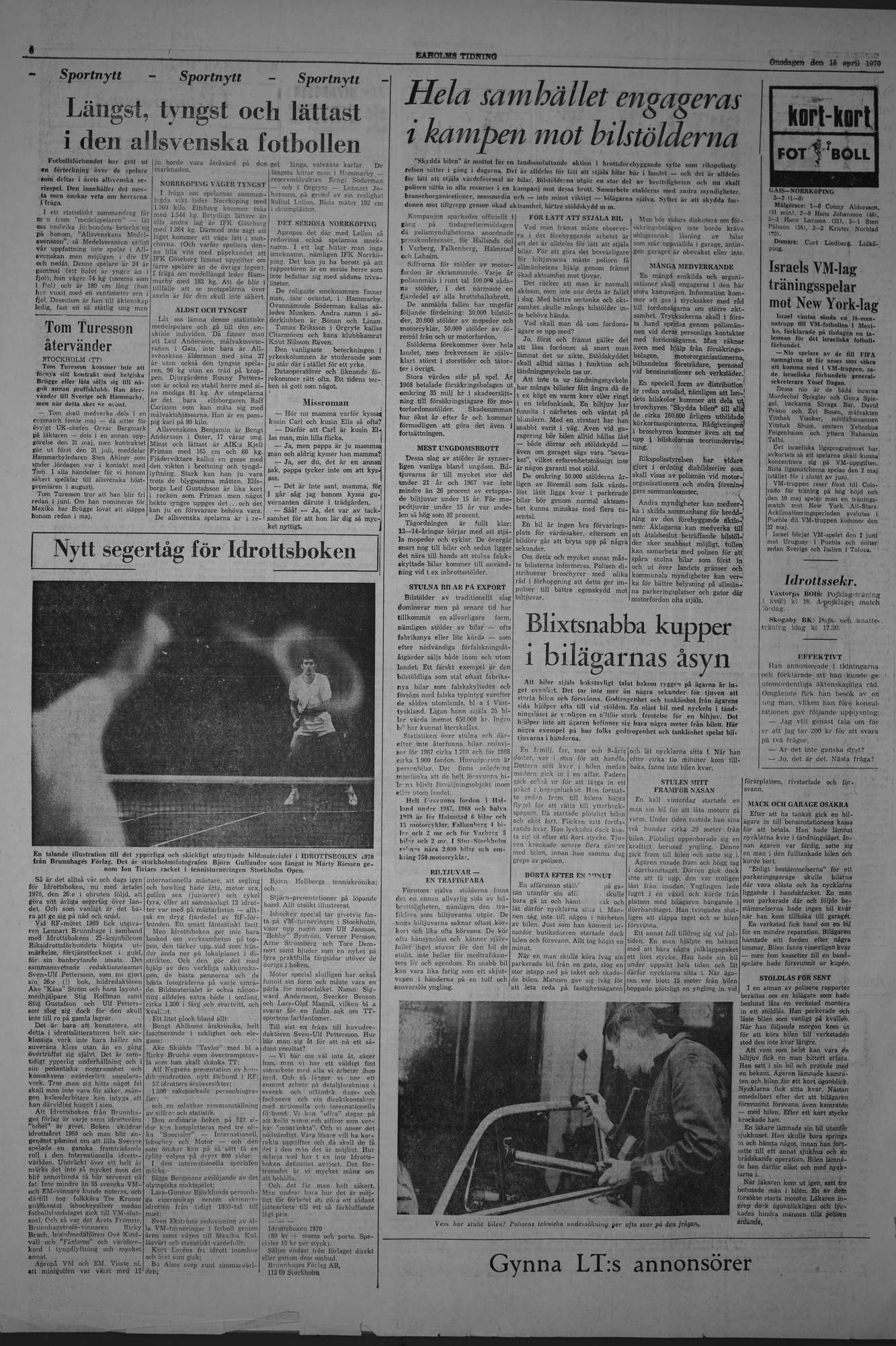 Laholms Tidning Onsdag 15 april 1970, sida 6