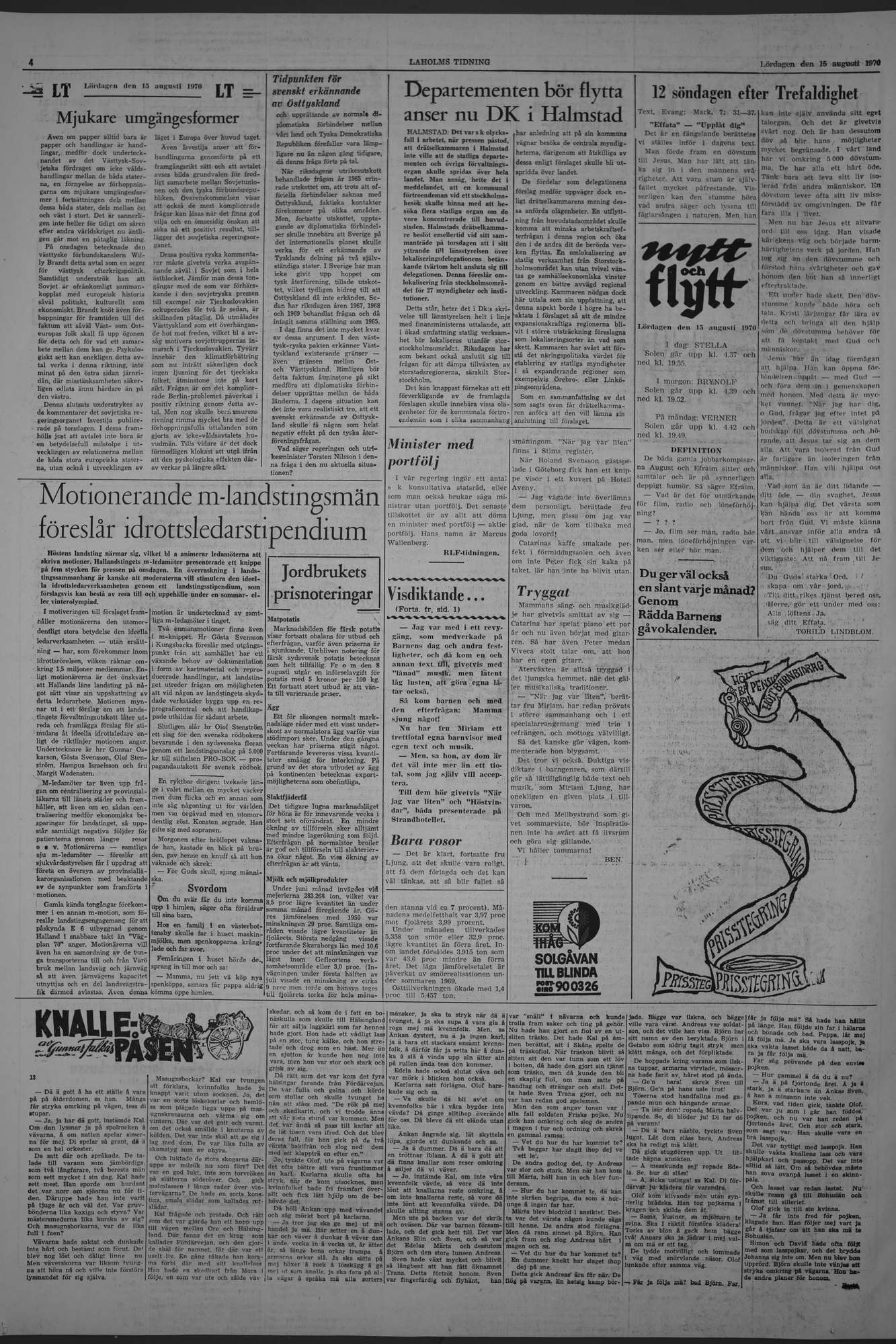 Laholms Tidning Lördag 15 augusti 1970, sida 4
