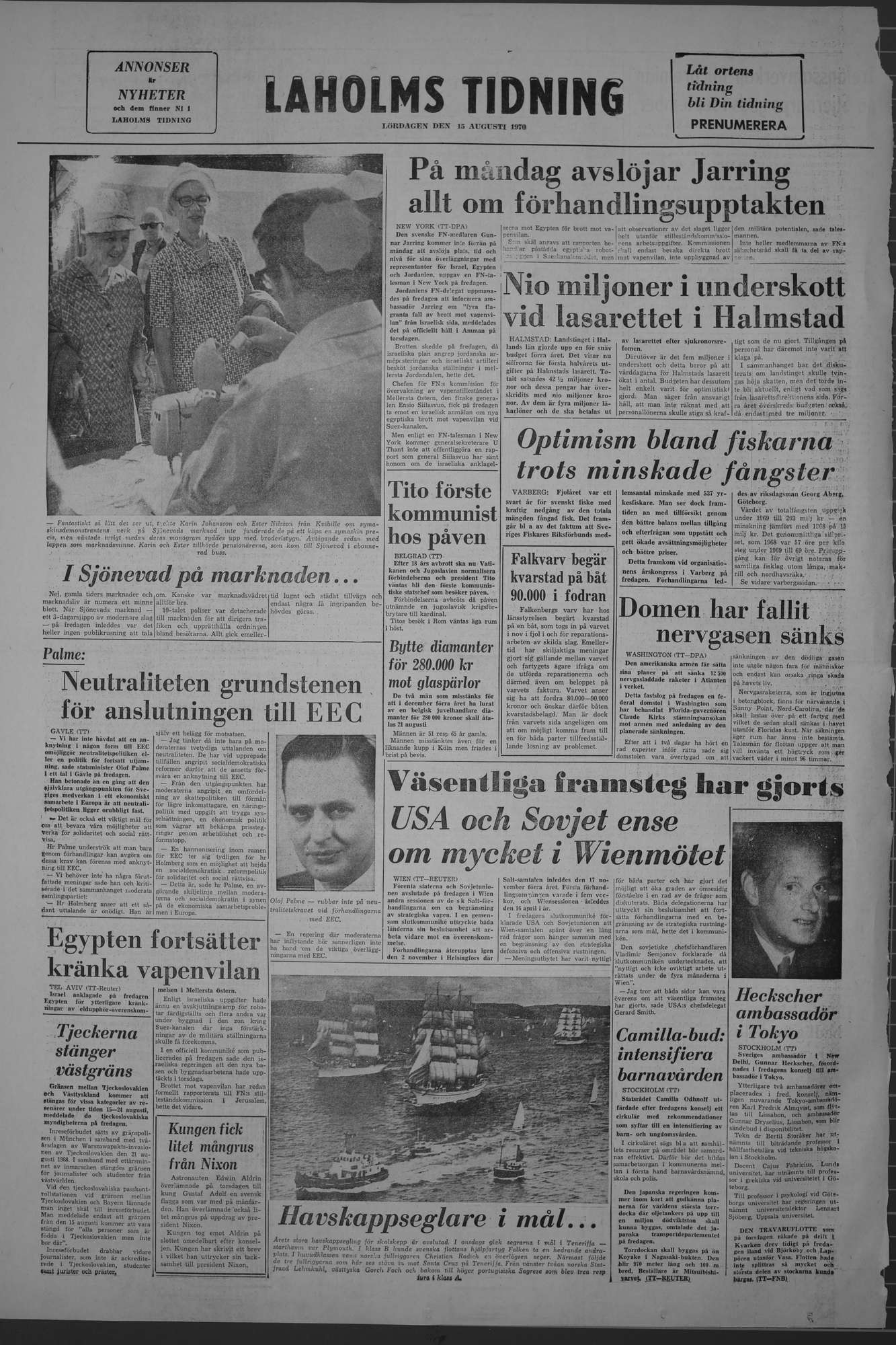 Laholms Tidning Lördag 15 augusti 1970, sida 8