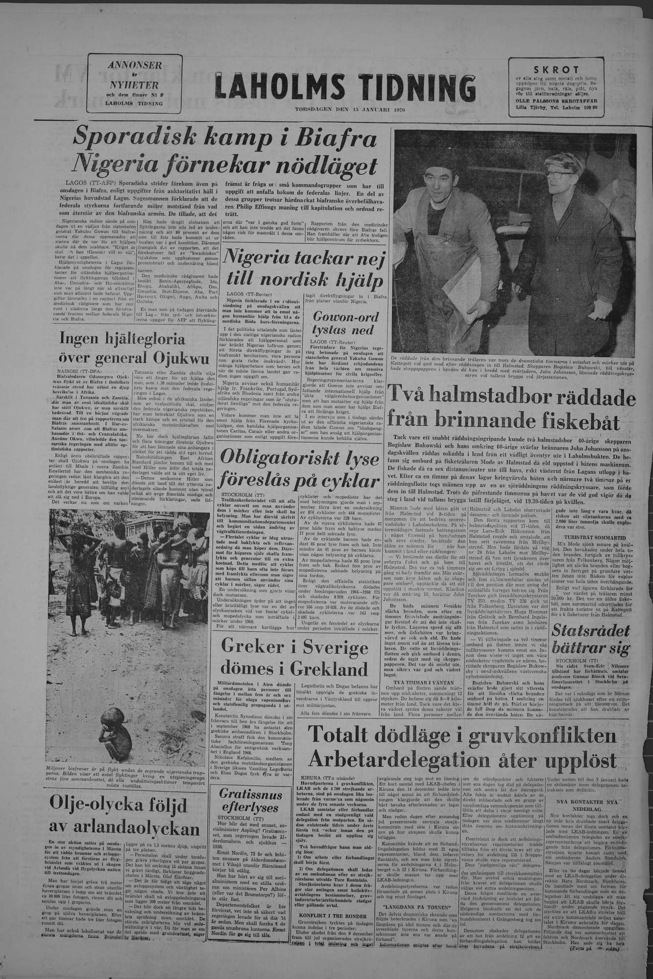 Laholms Tidning Torsdag 15 januari 1970, sida 8