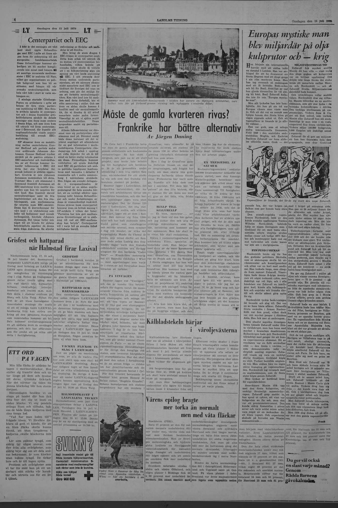 Laholms Tidning Onsdag 15 juli 1970, sida 4