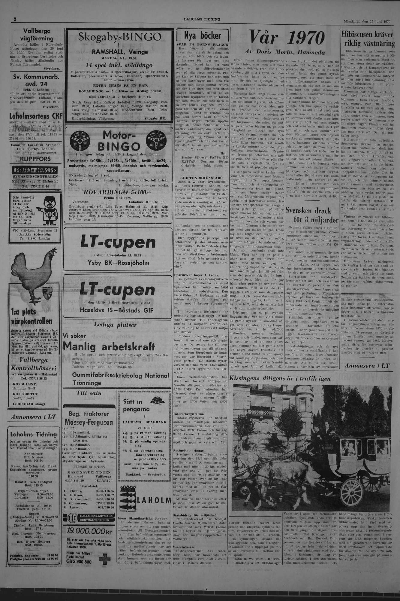 Laholms Tidning Måndag 15 juni 1970, sida 2
