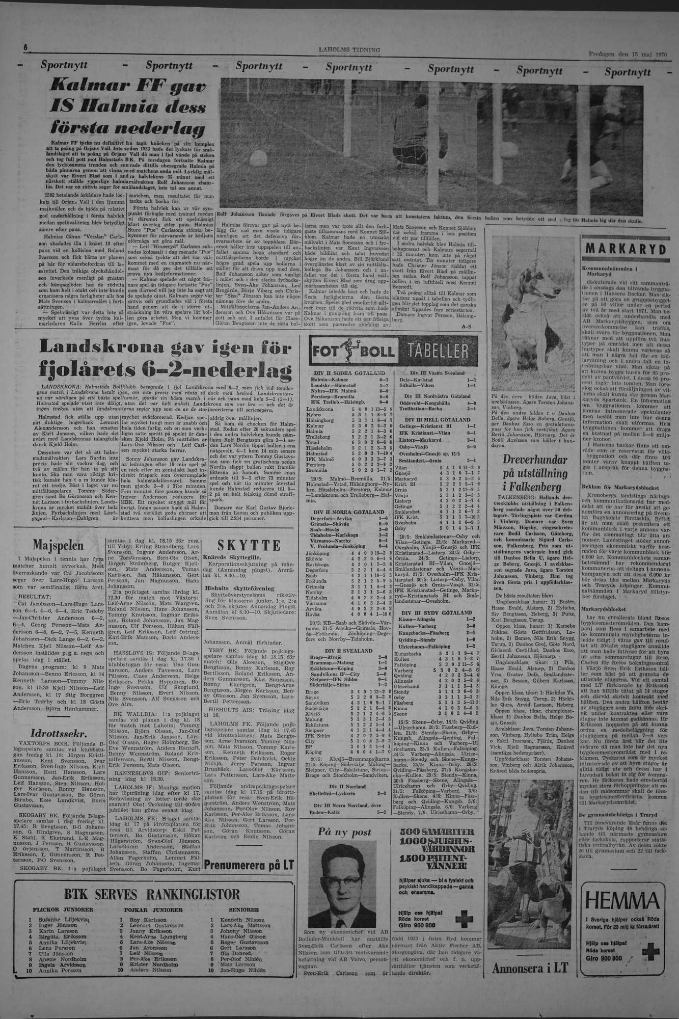 Laholms Tidning Fredag 15 maj 1970, sida 6