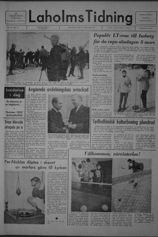 Förstasidan, Måndag 16 februari 1970