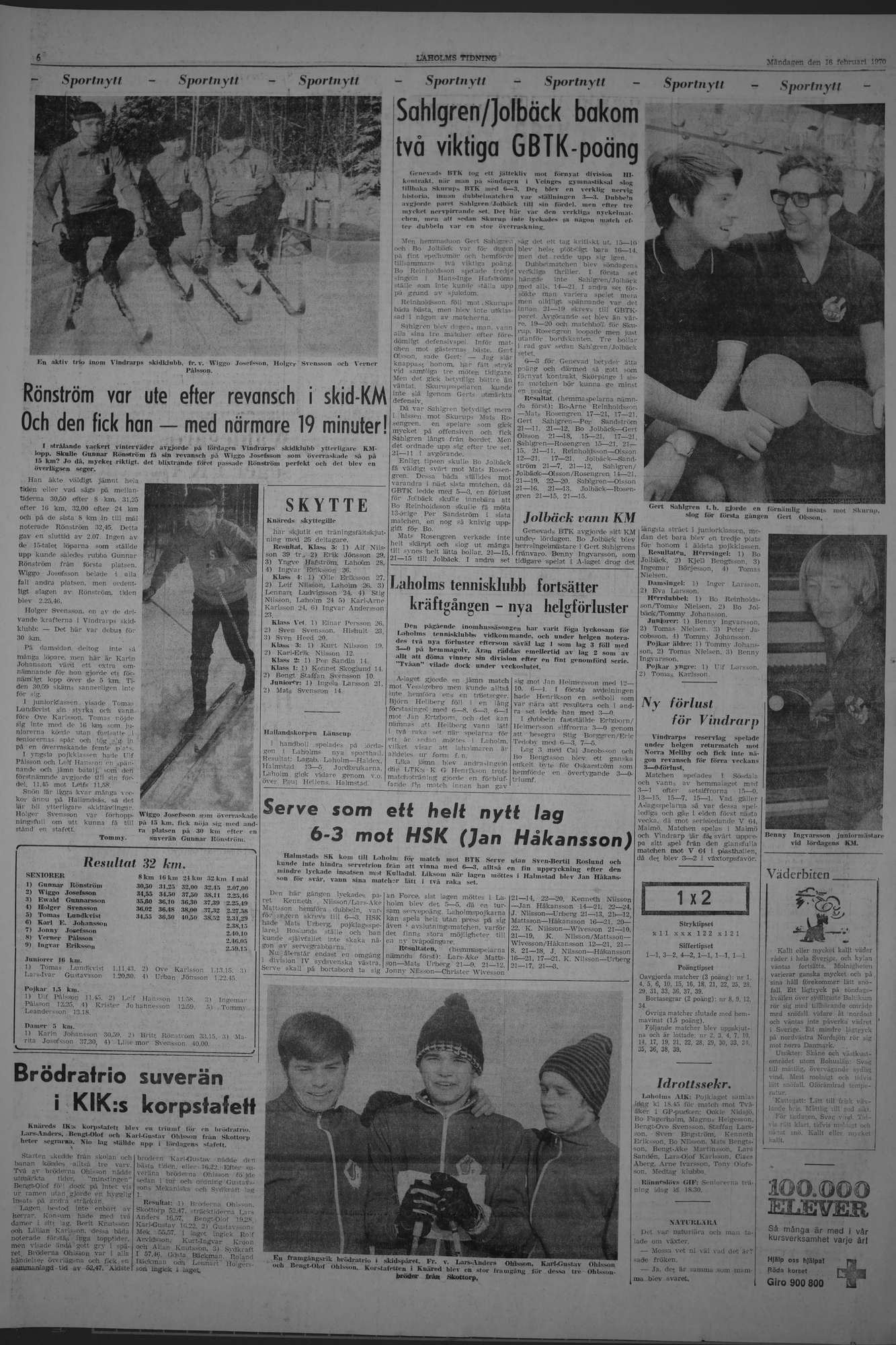 Laholms Tidning Måndag 16 februari 1970, sida 6