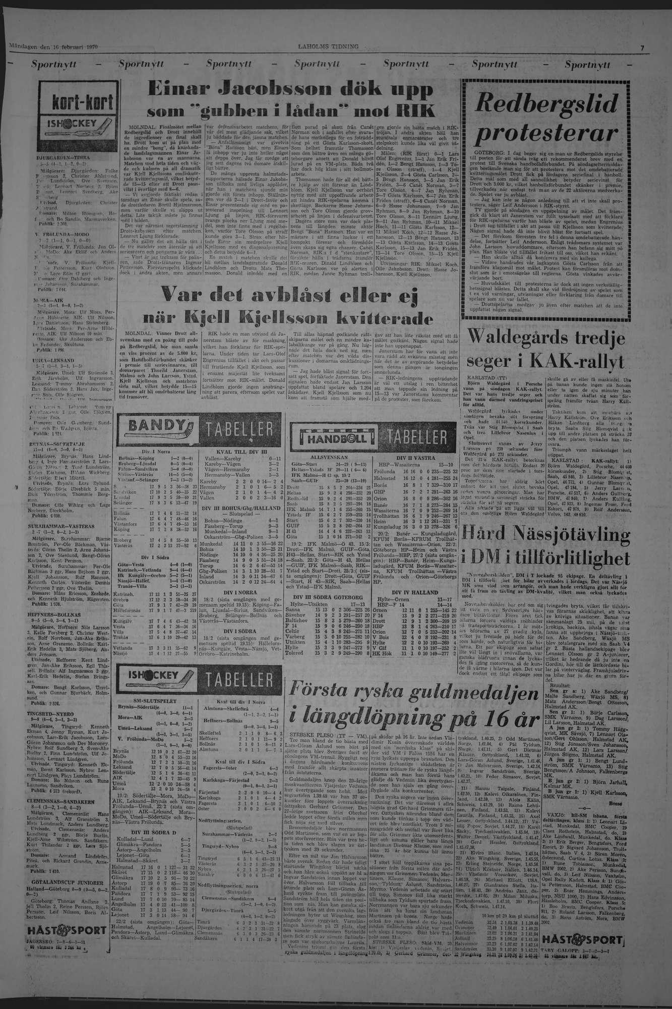 Laholms Tidning Måndag 16 februari 1970, sida 7