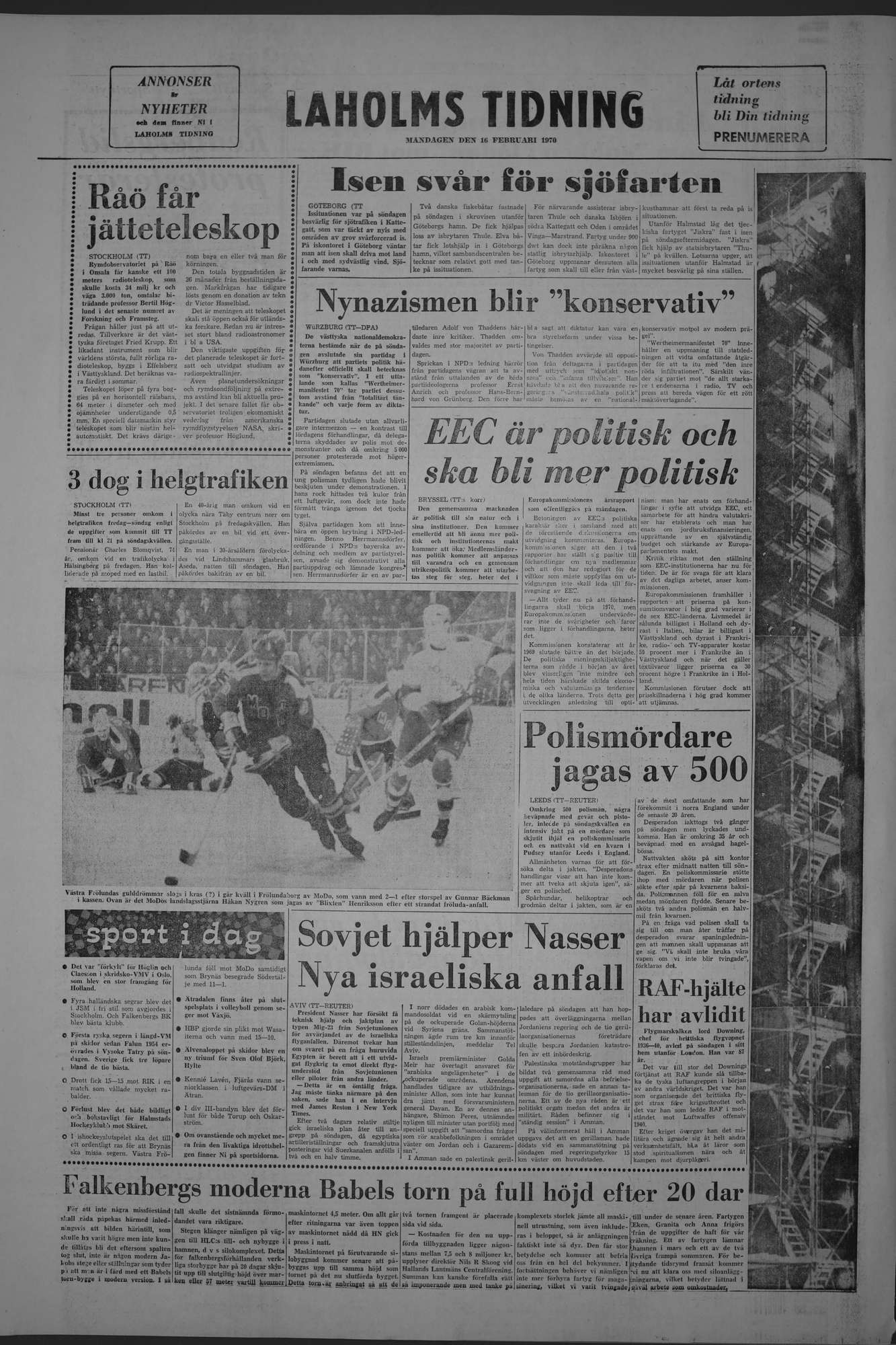 Laholms Tidning Måndag 16 februari 1970, sida 8