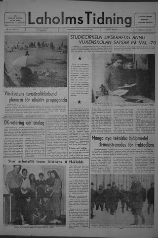 Förstasidan, Fredag 16 januari 1970