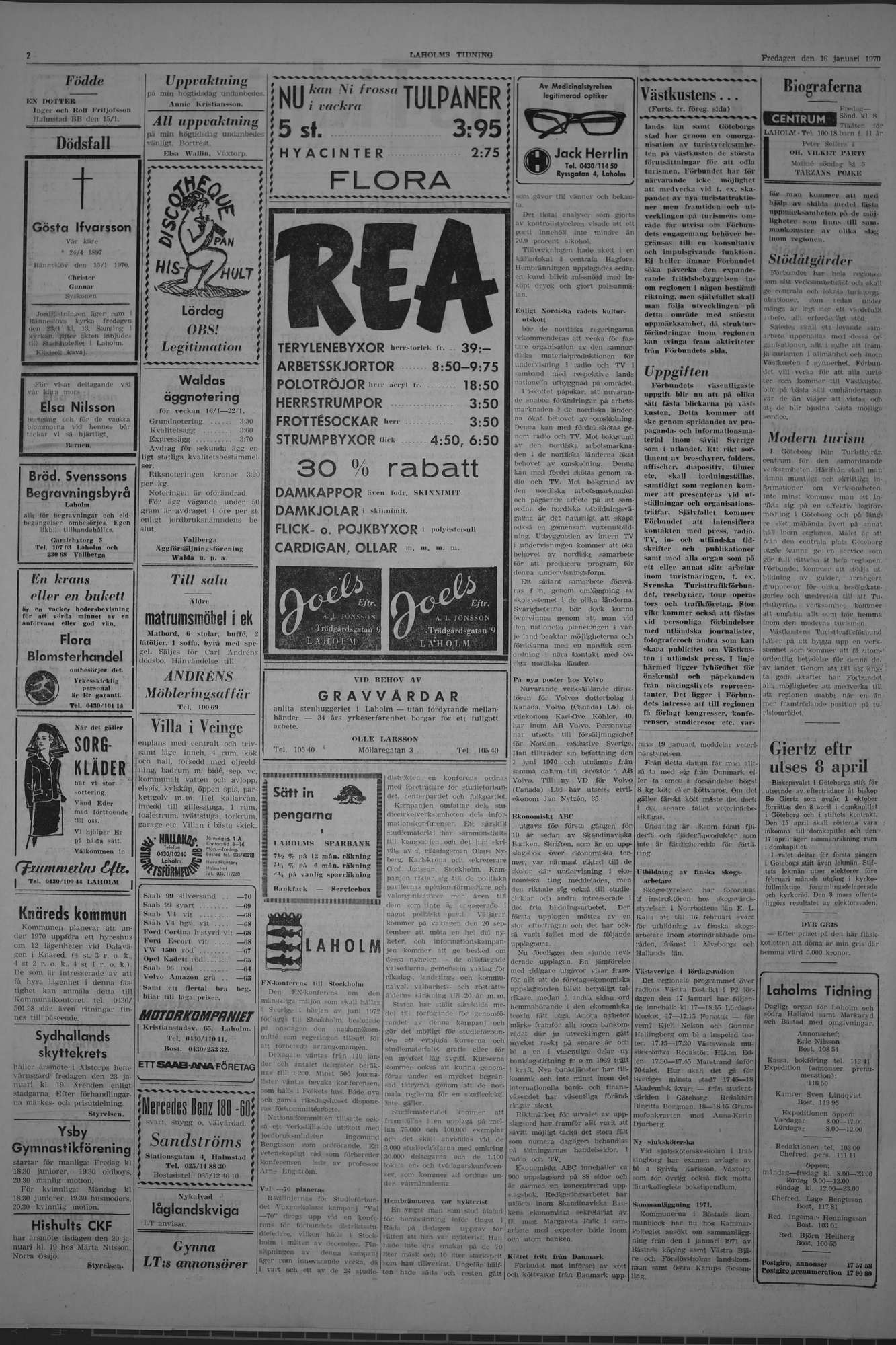 Laholms Tidning Fredag 16 januari 1970, sida 2