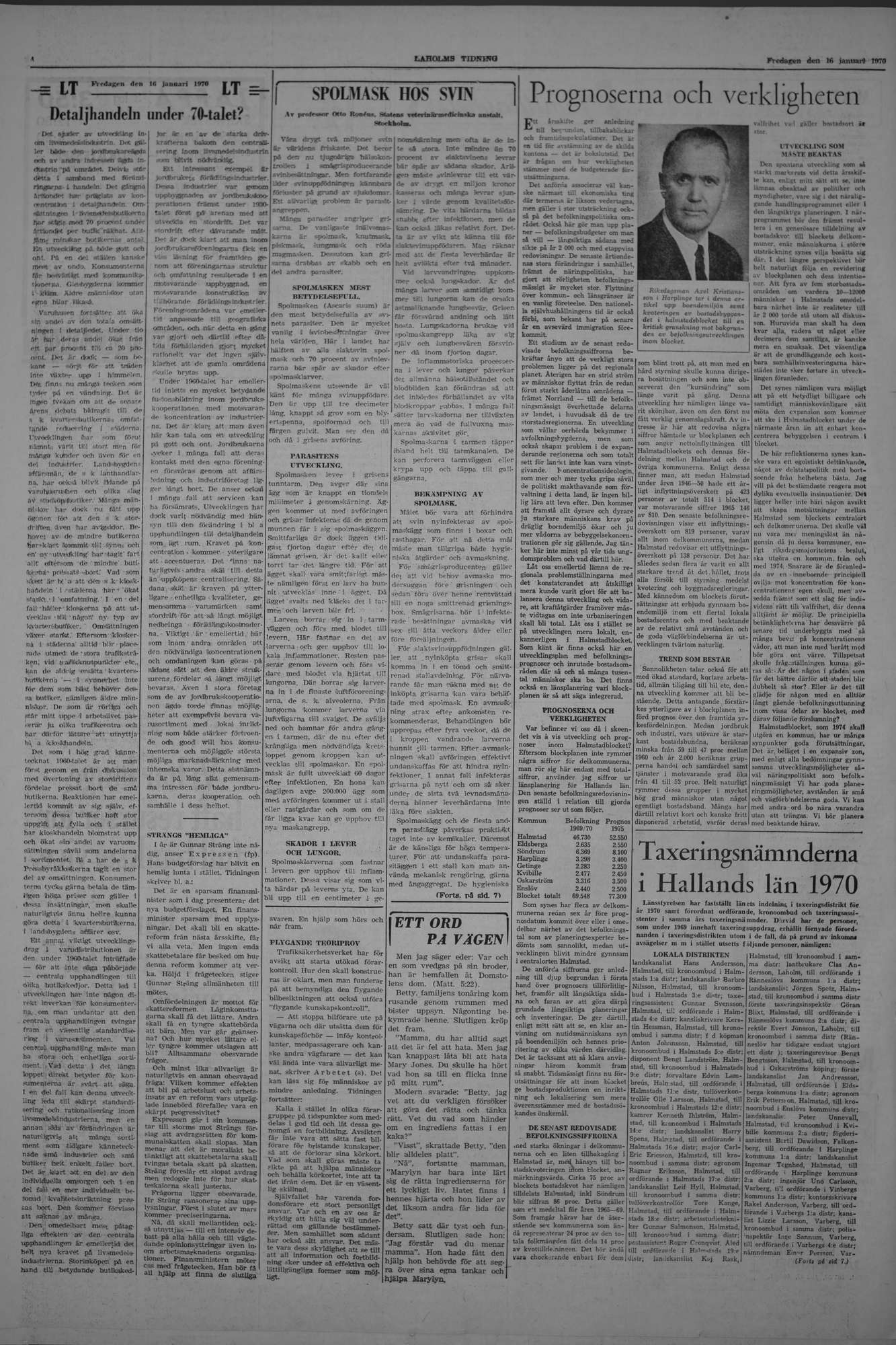 Laholms Tidning Fredag 16 januari 1970, sida 4