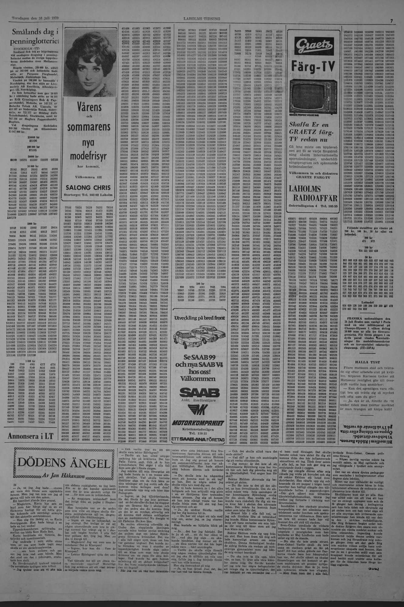 Laholms Tidning Torsdag 16 juli 1970, sida 7