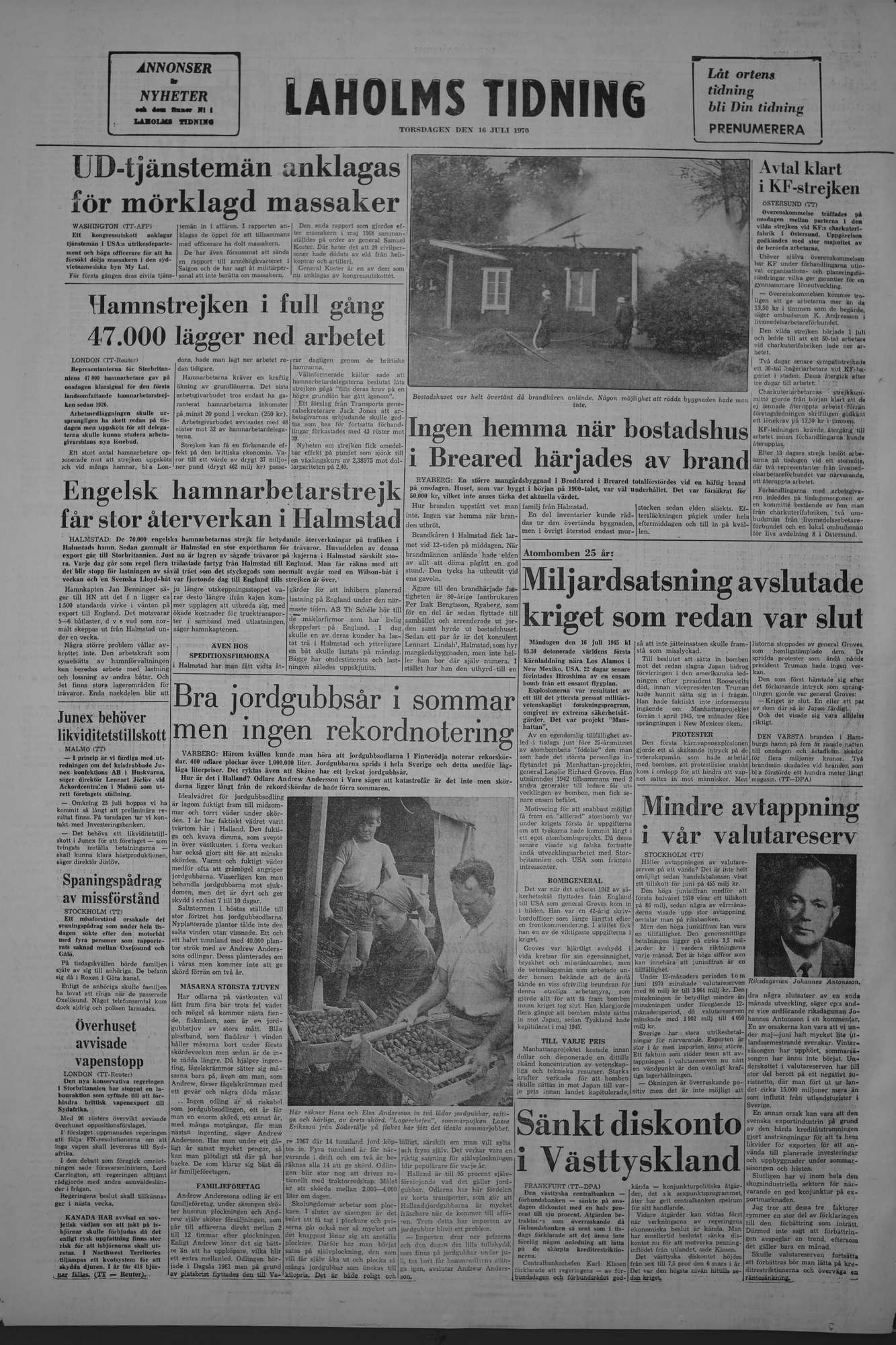 Laholms Tidning Torsdag 16 juli 1970, sida 8