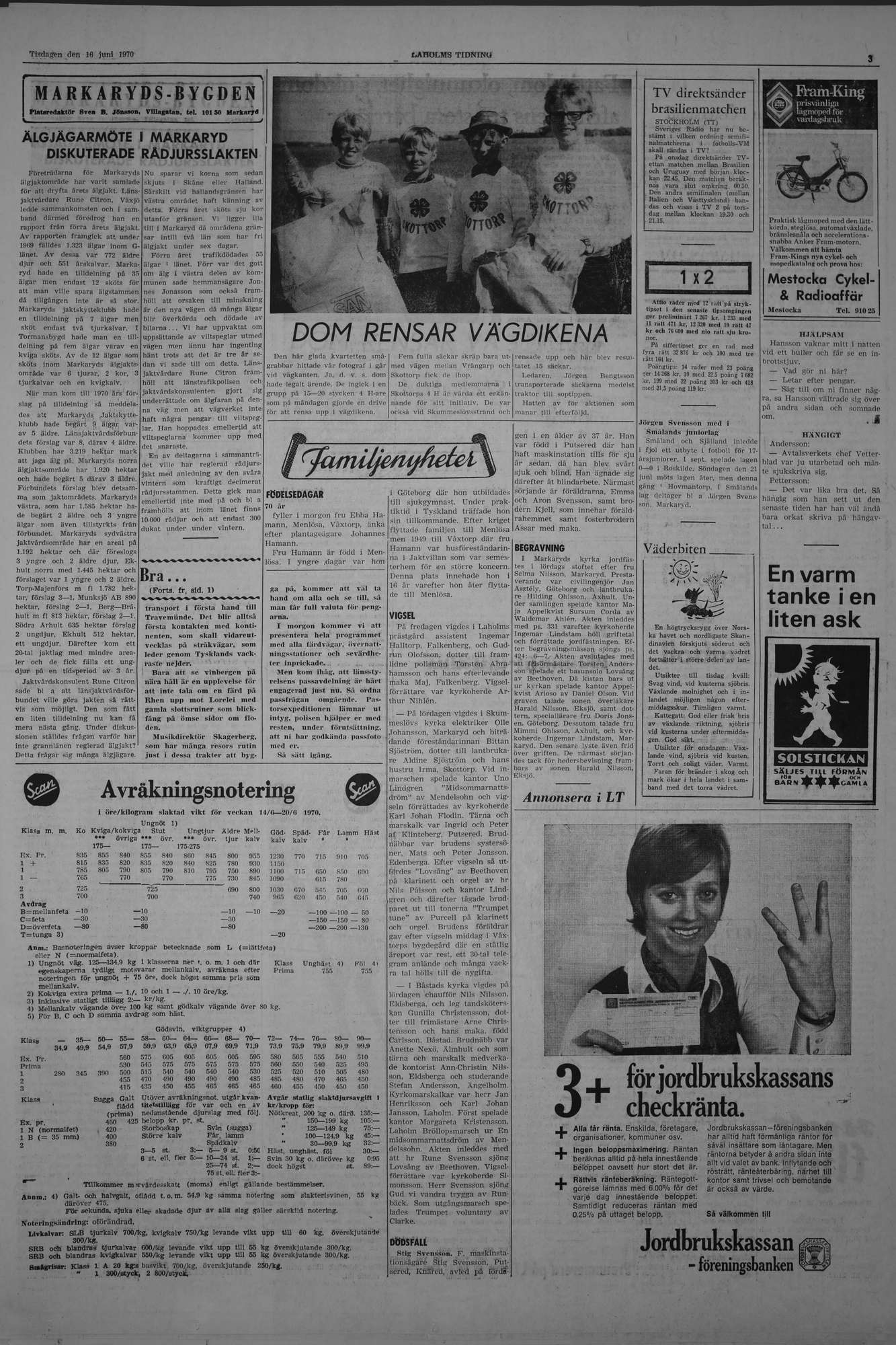 Laholms Tidning Tisdag 16 juni 1970, sida 3